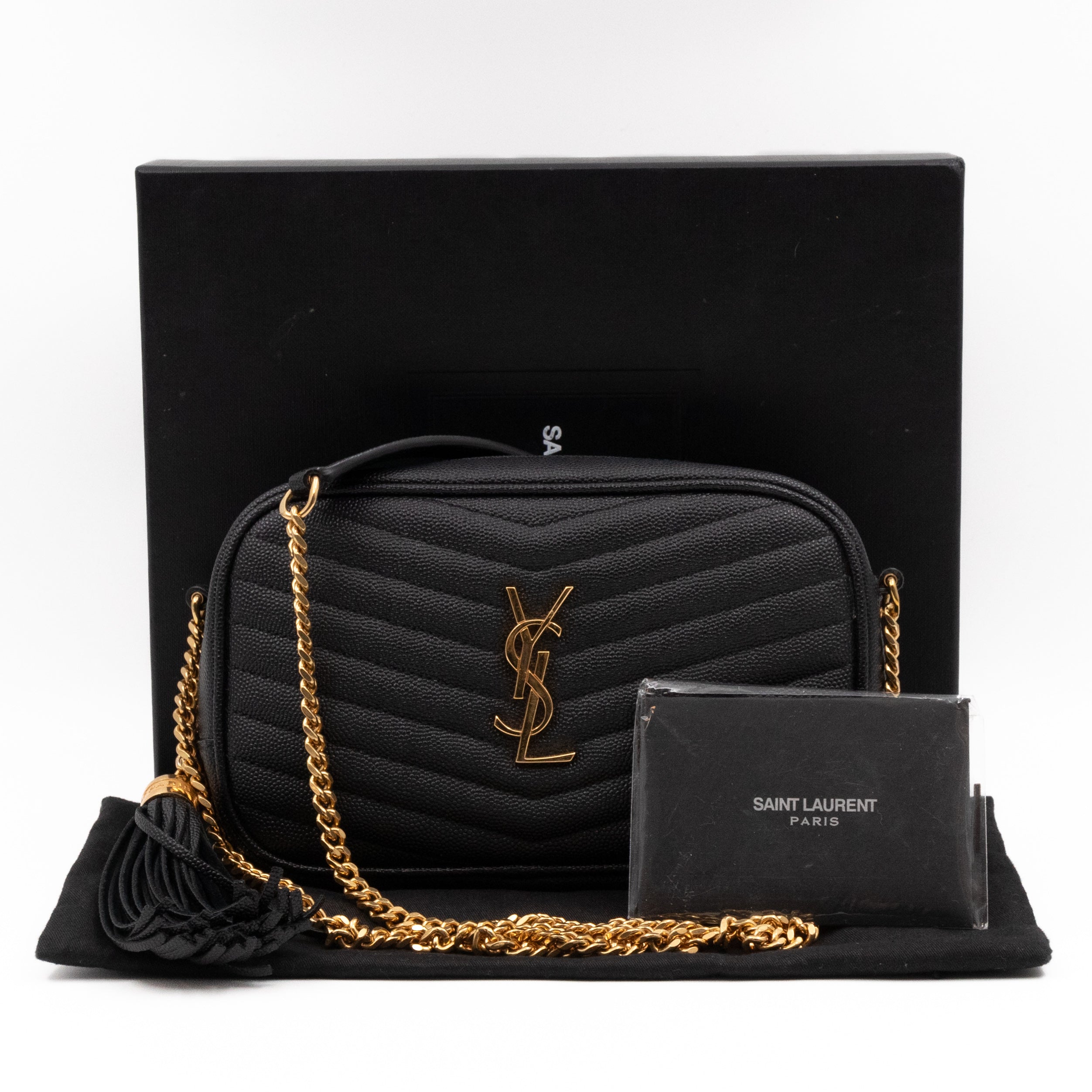 Lou Mini Camera Bag Black Grained Leather