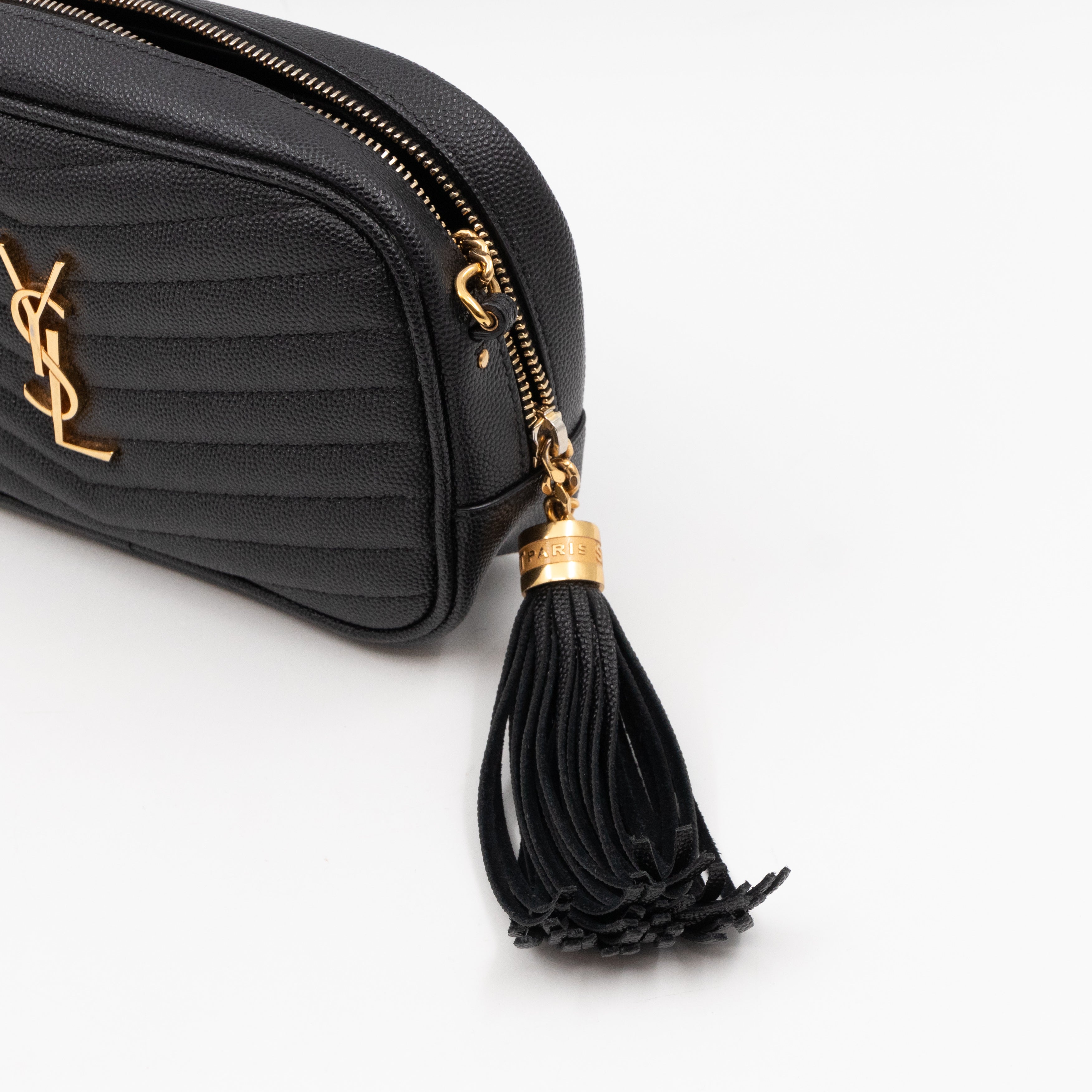 Lou Mini Camera Bag Black Grained Leather