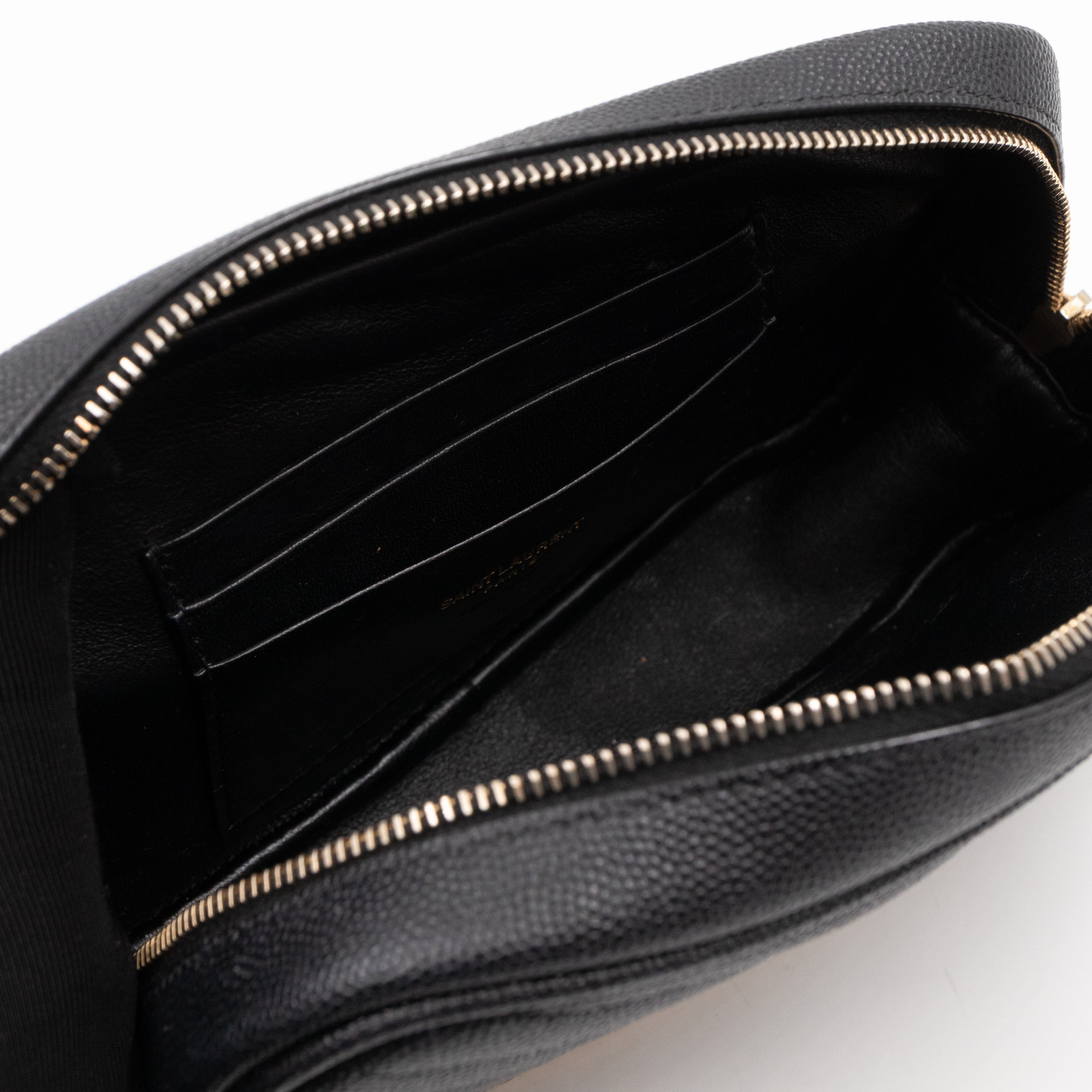 Lou Mini Camera Bag Black Grained Leather