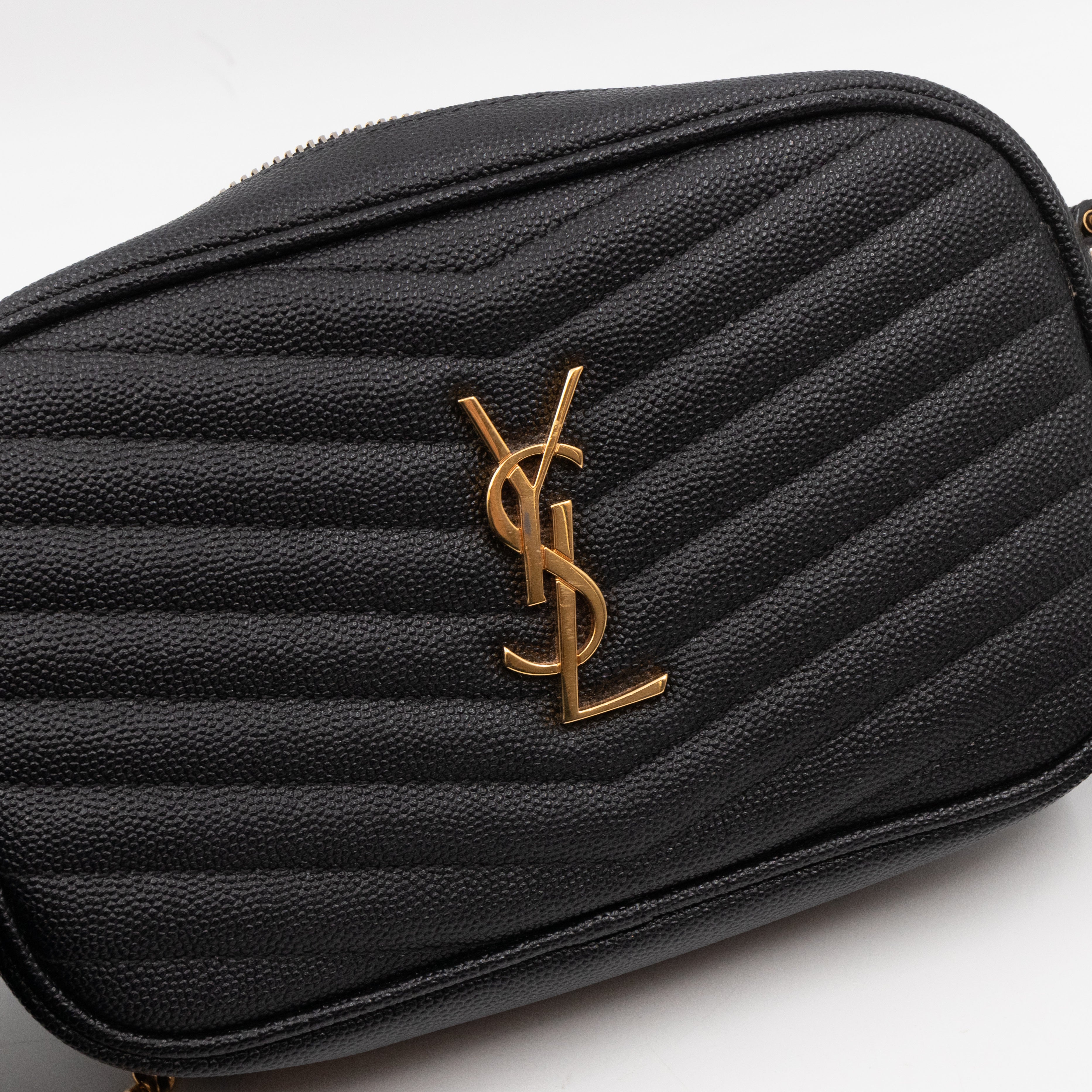 Lou Mini Camera Bag Black Grained Leather