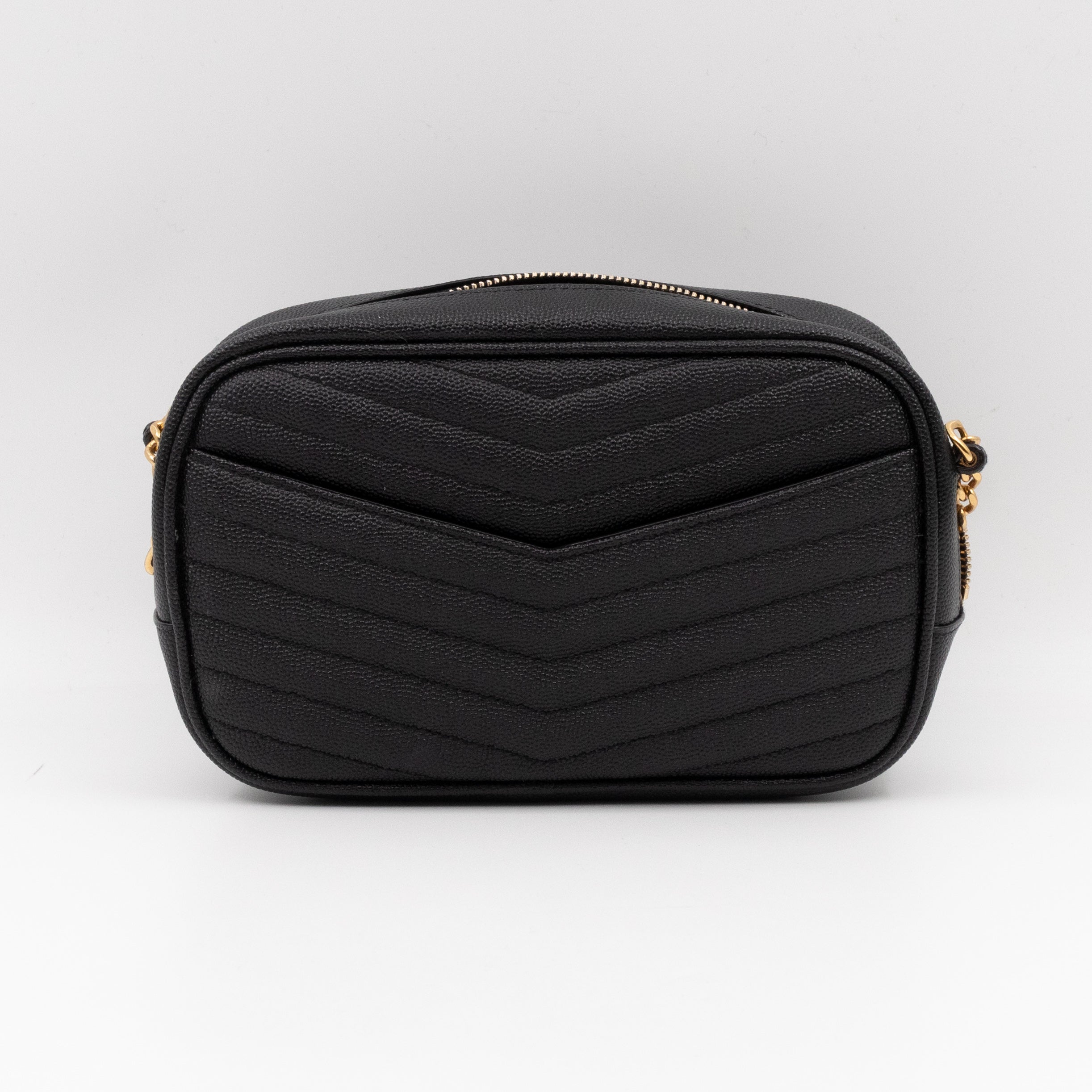 Lou Mini Camera Bag Black Grained Leather