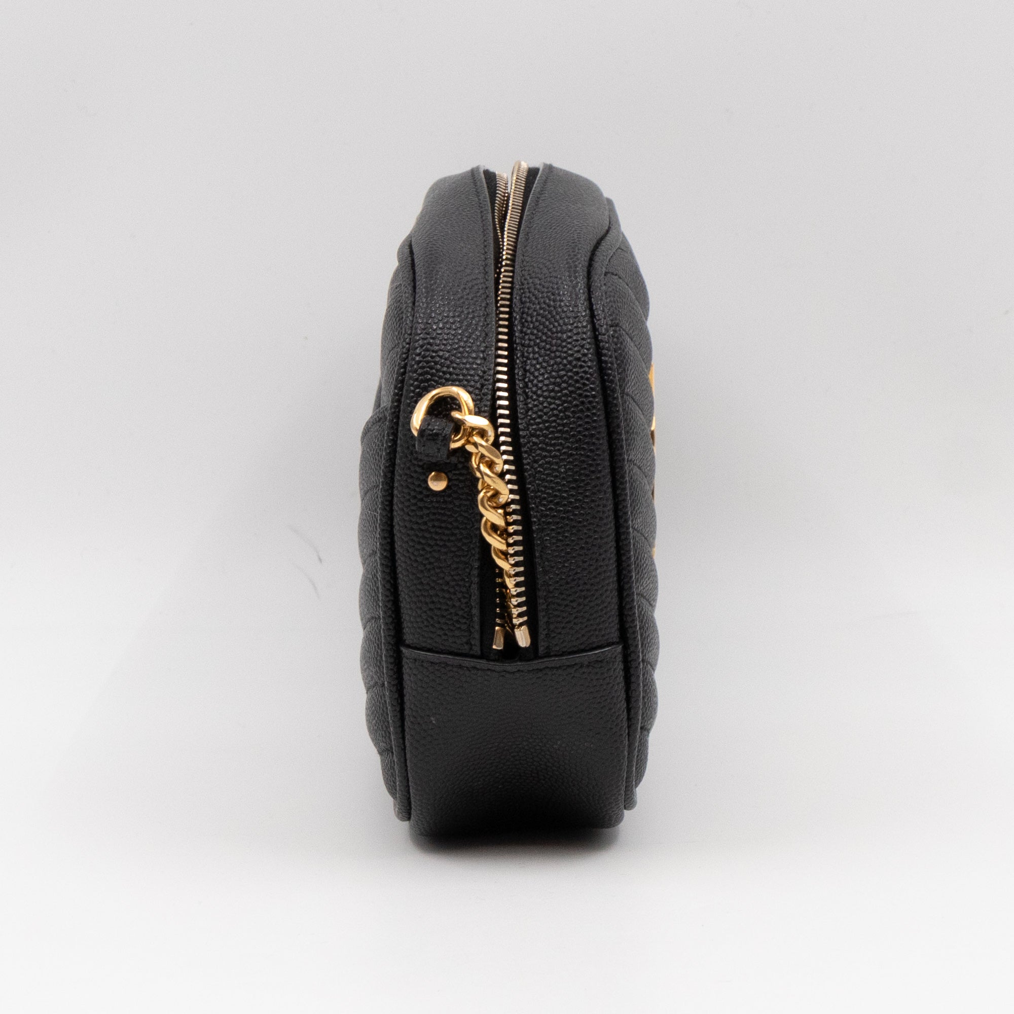 Lou Mini Camera Bag Black Grained Leather