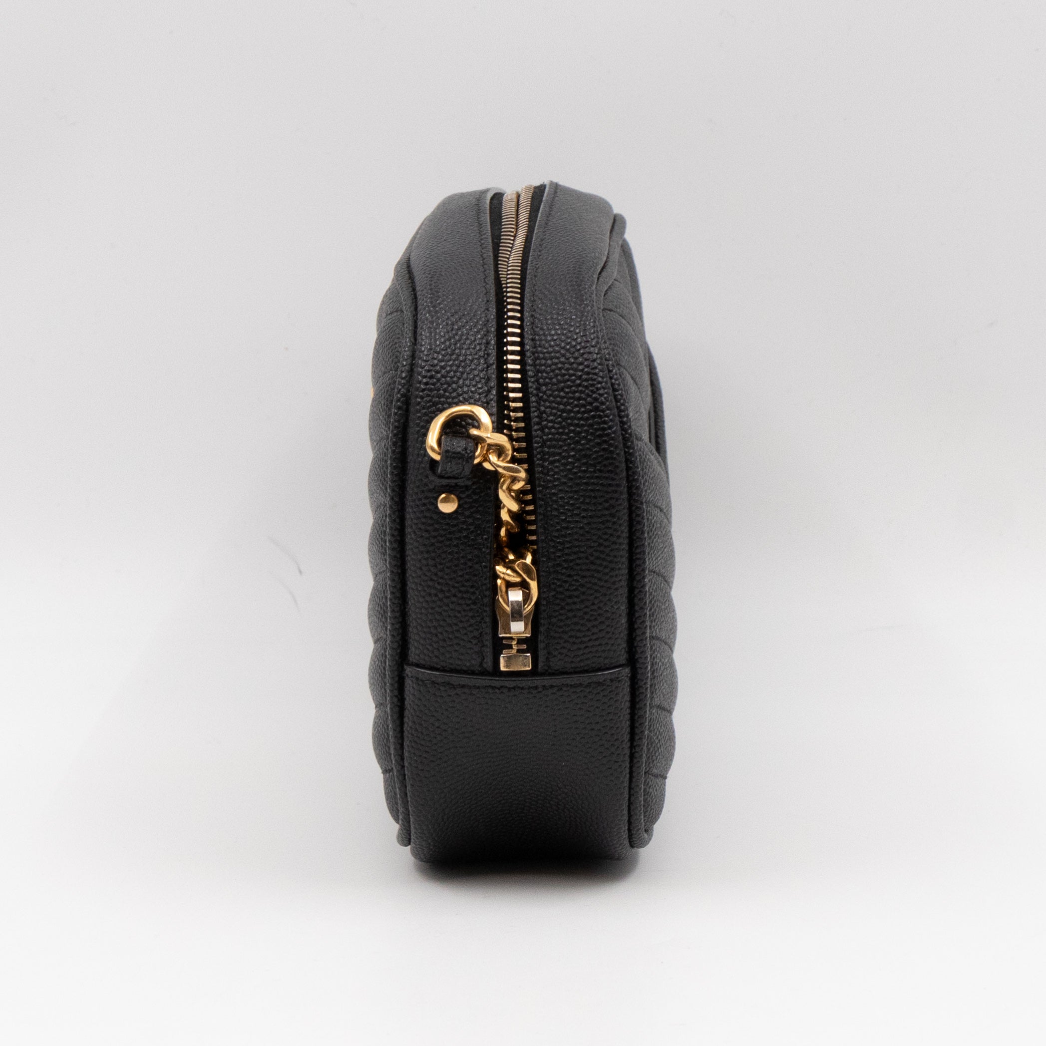 Lou Mini Camera Bag Black Grained Leather