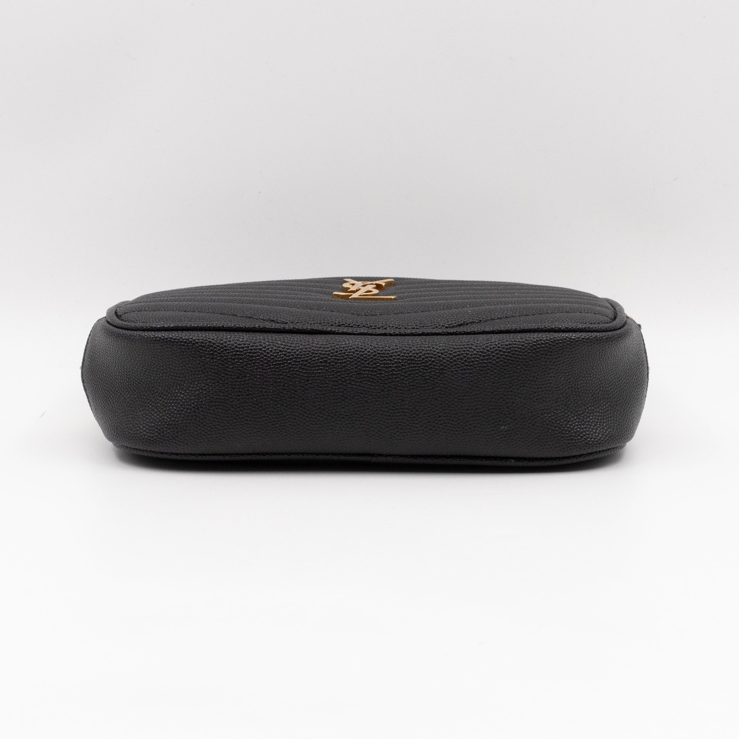 Lou Mini Camera Bag Black Grained Leather