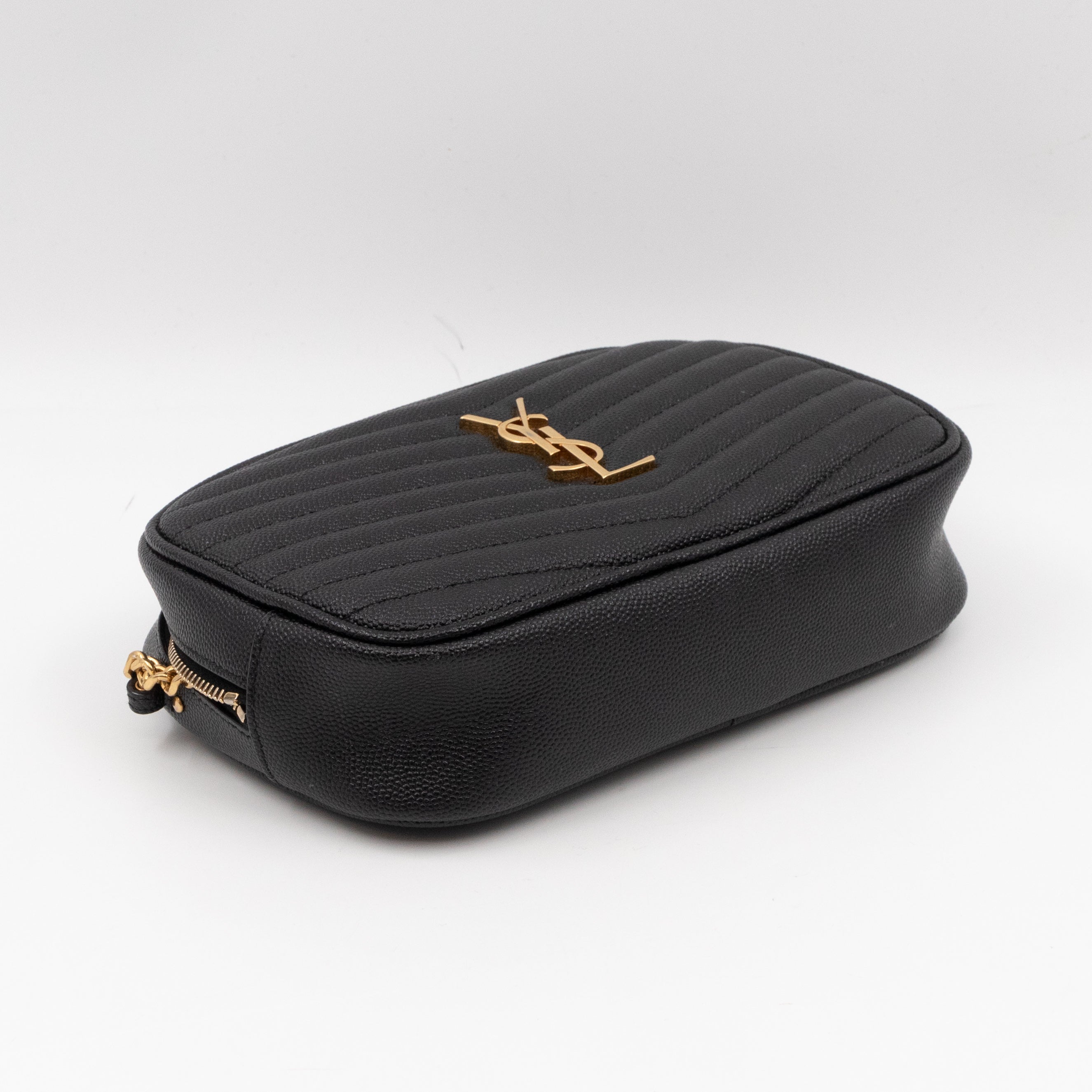 Lou Mini Camera Bag Black Grained Leather