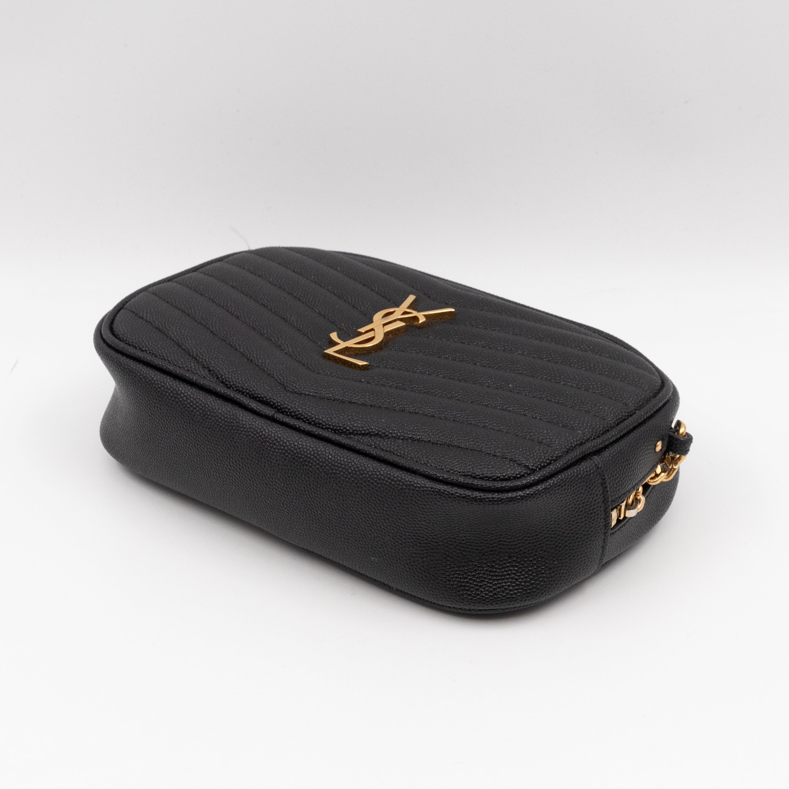 Lou Mini Camera Bag Black Grained Leather