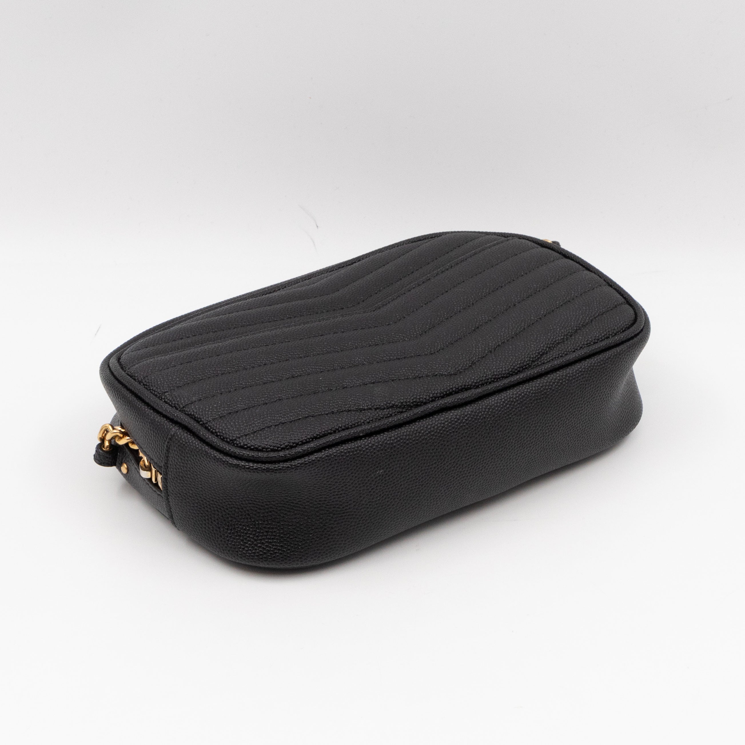 Lou Mini Camera Bag Black Grained Leather