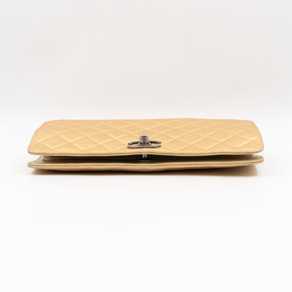 Coco Thin Wallet On Chain Gold Metallic Leather Ruthenium