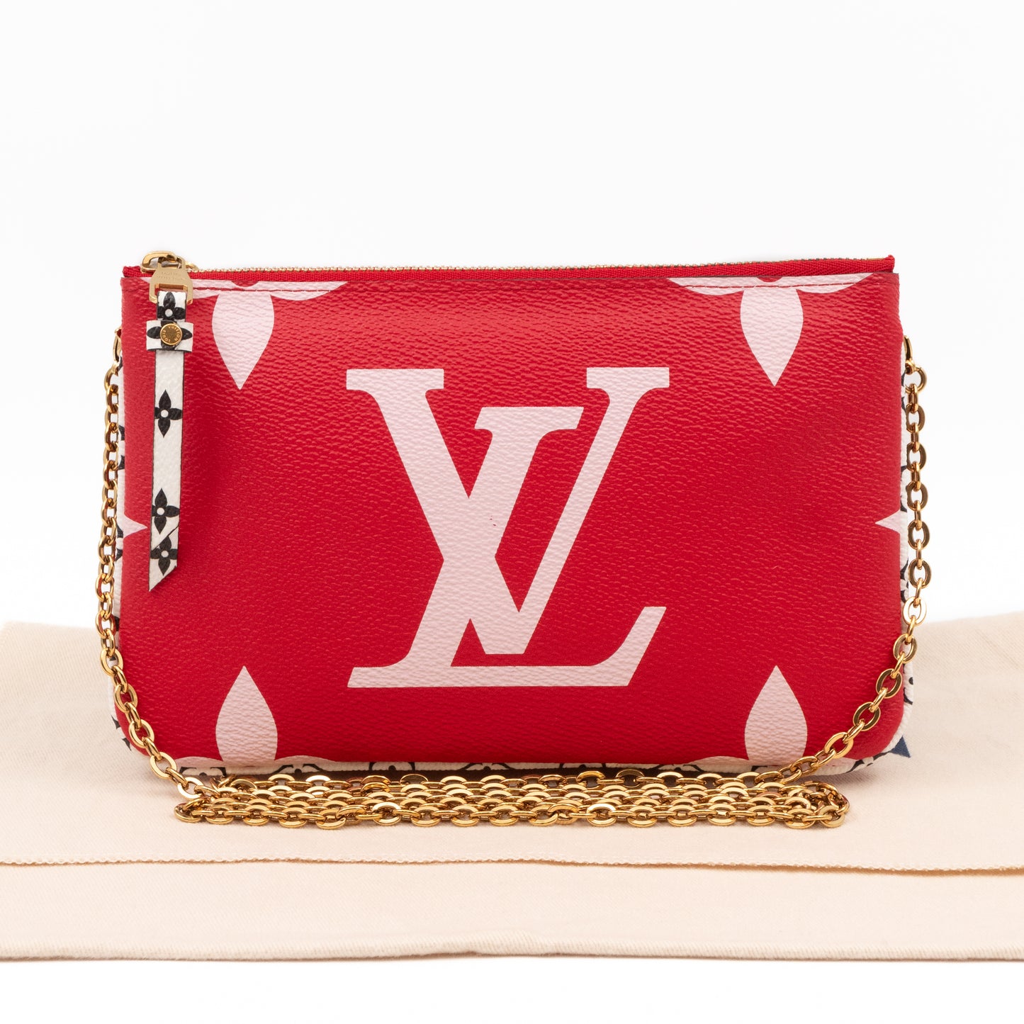 Double Zip Pochette Monogram Giant Red