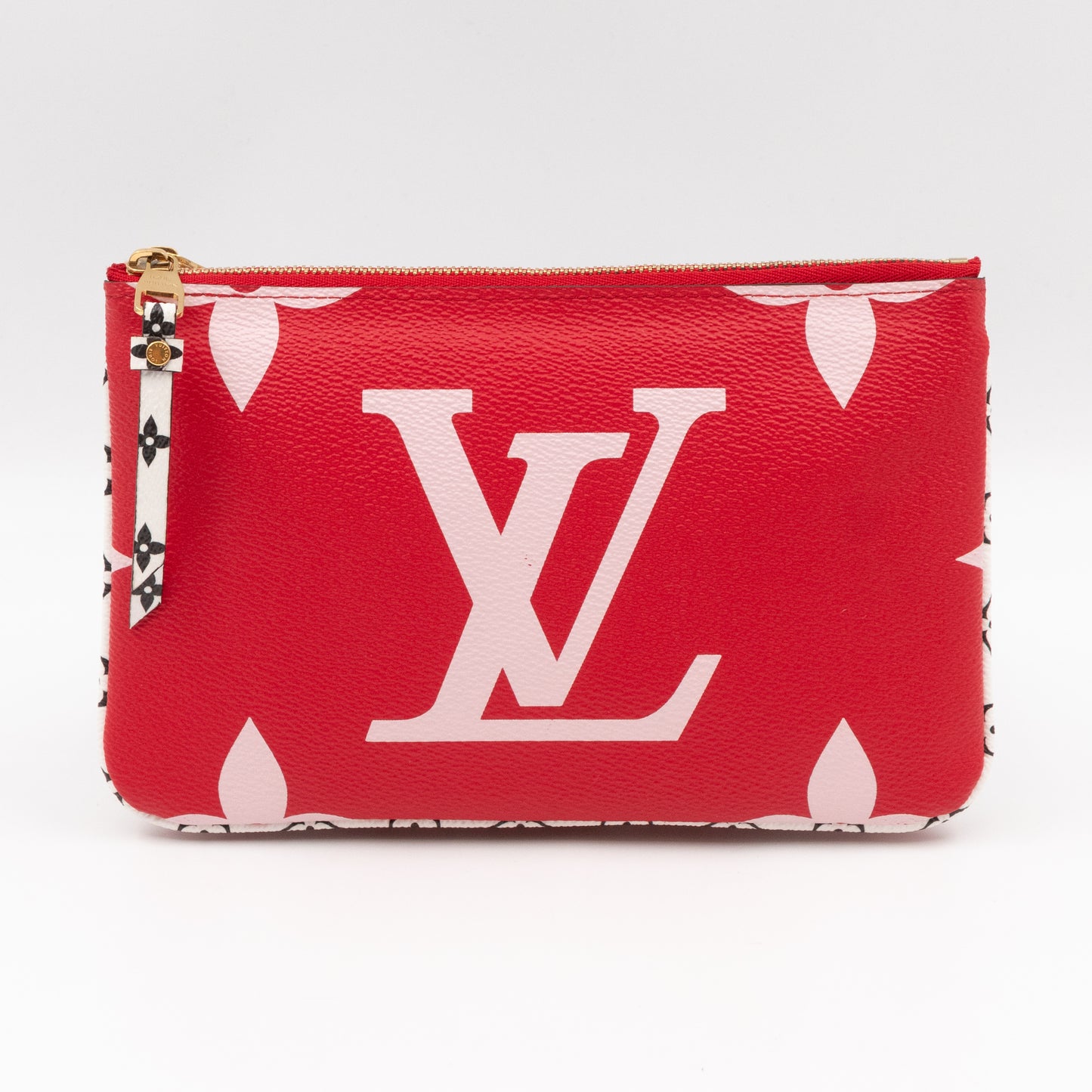 Double Zip Pochette Monogram Giant Red