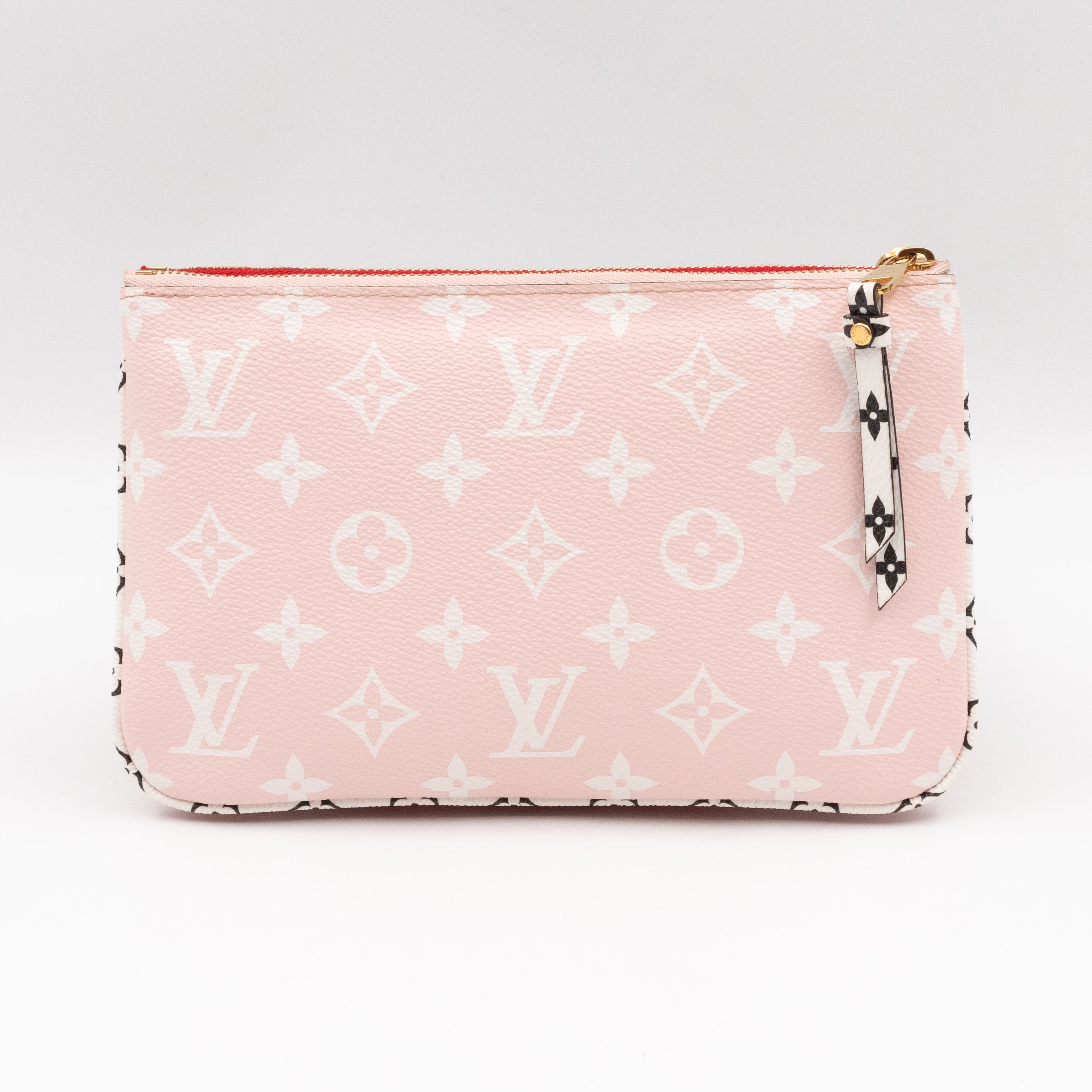 Double Zip Pochette Monogram Giant Red