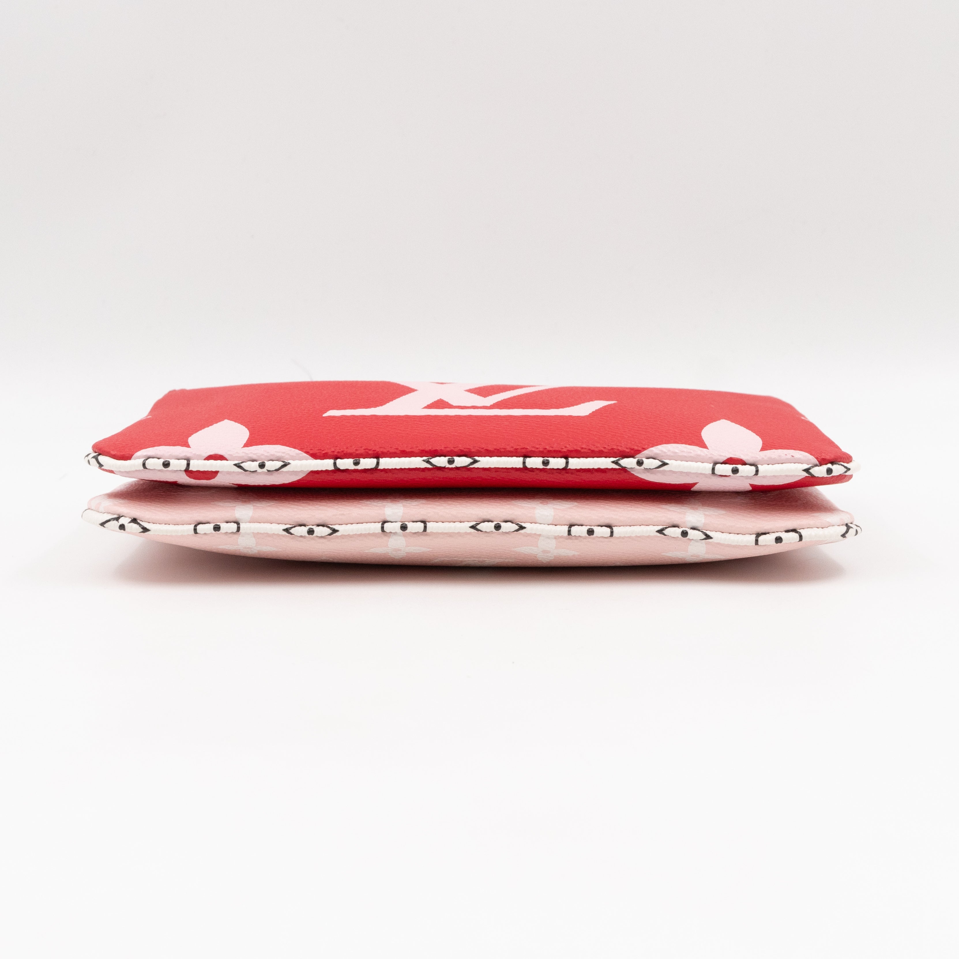 Double Zip Pochette Monogram Giant Red