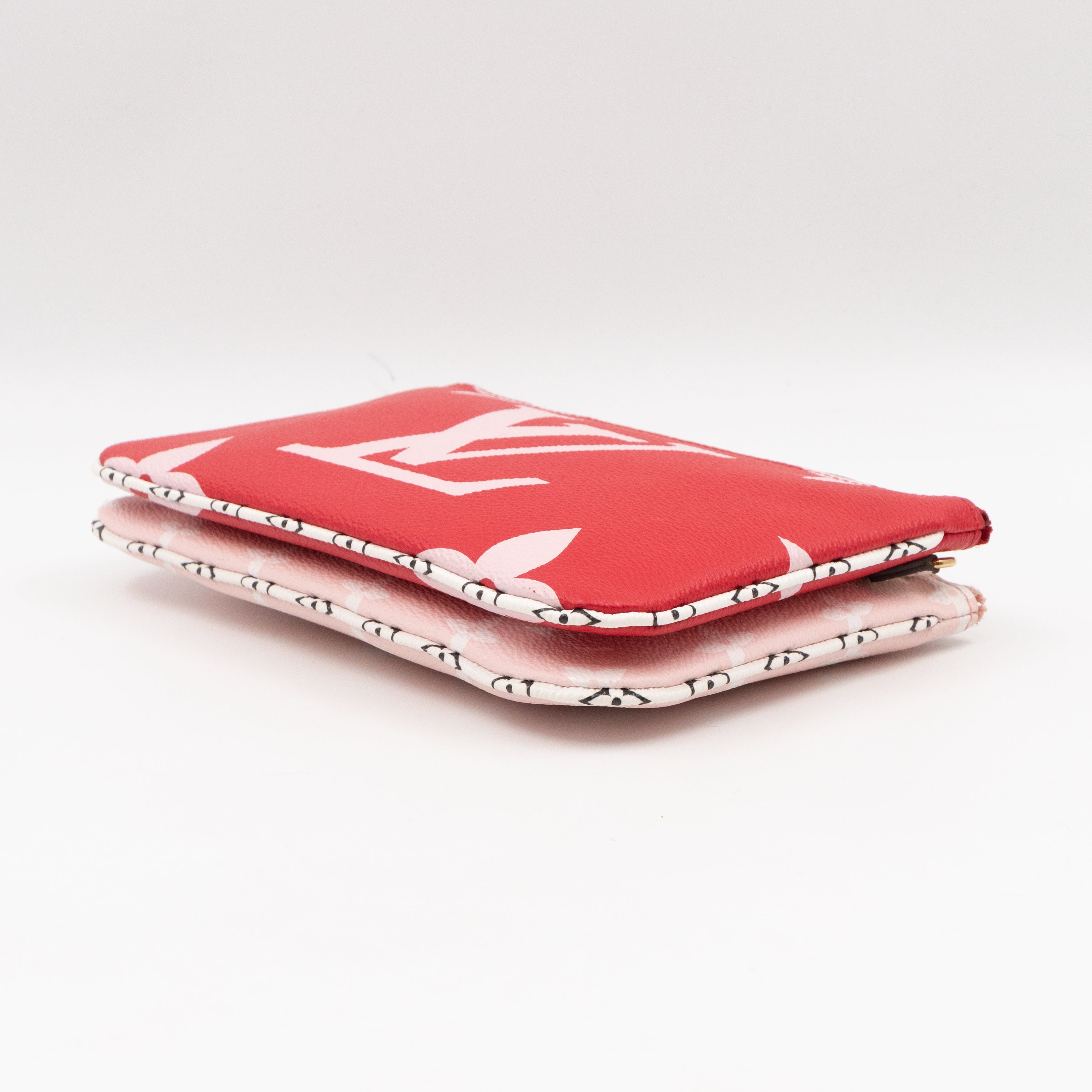 Double Zip Pochette Monogram Giant Red