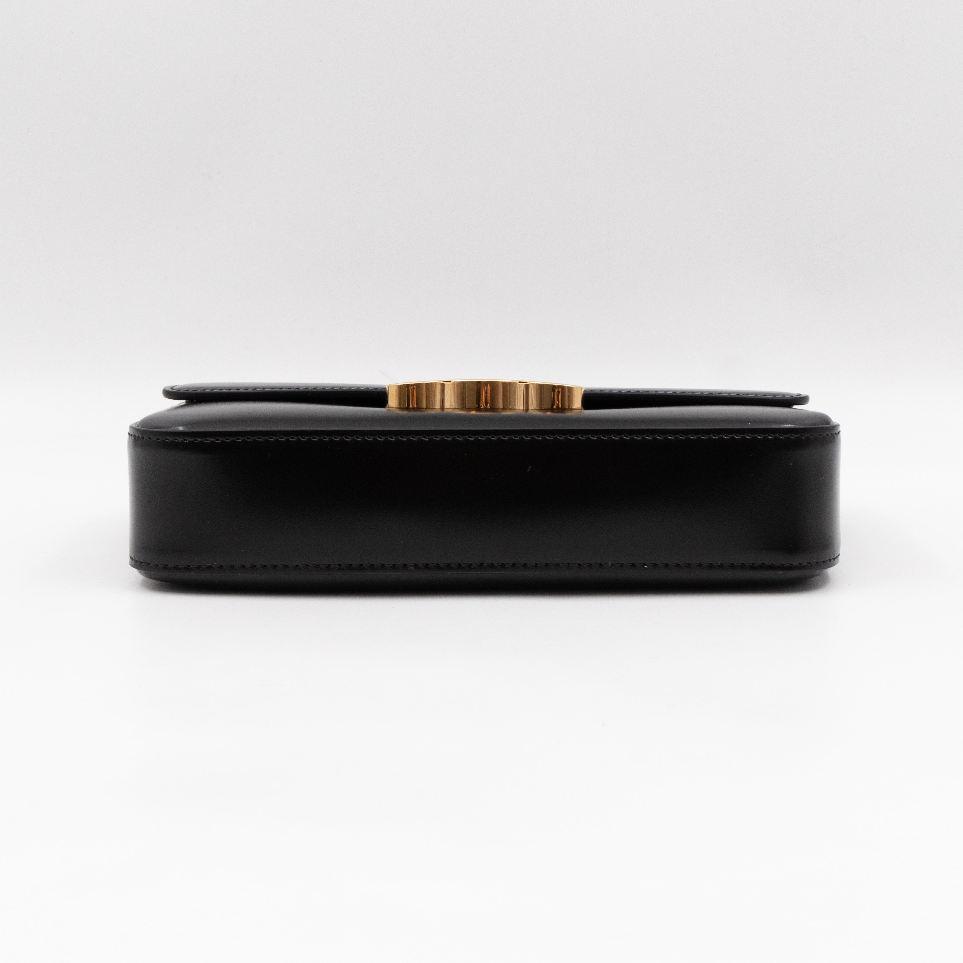 Claude Shoulder Bag Shiny Black Calfskin Leather