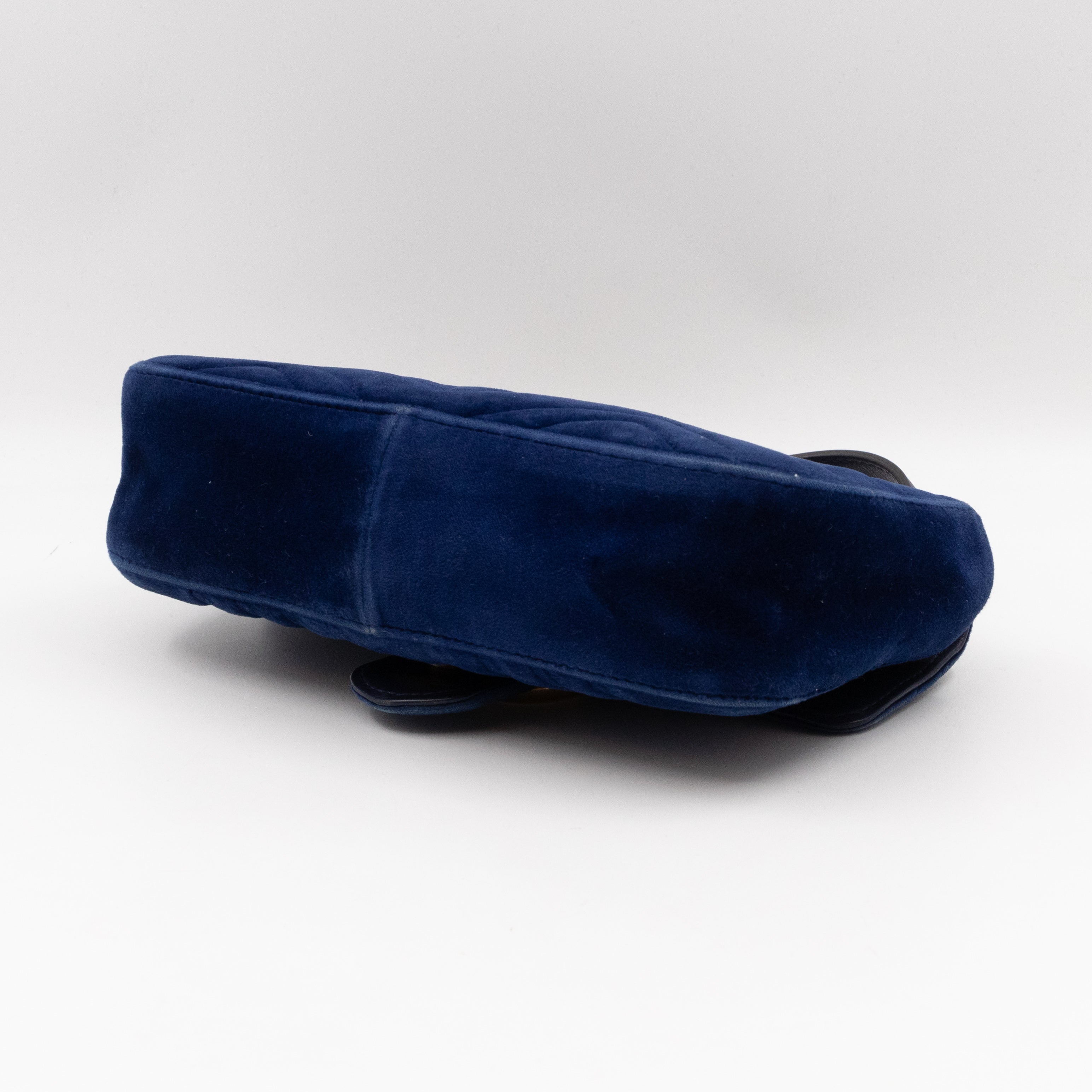 GG Marmont Mini Flap Bag Blue Velvet