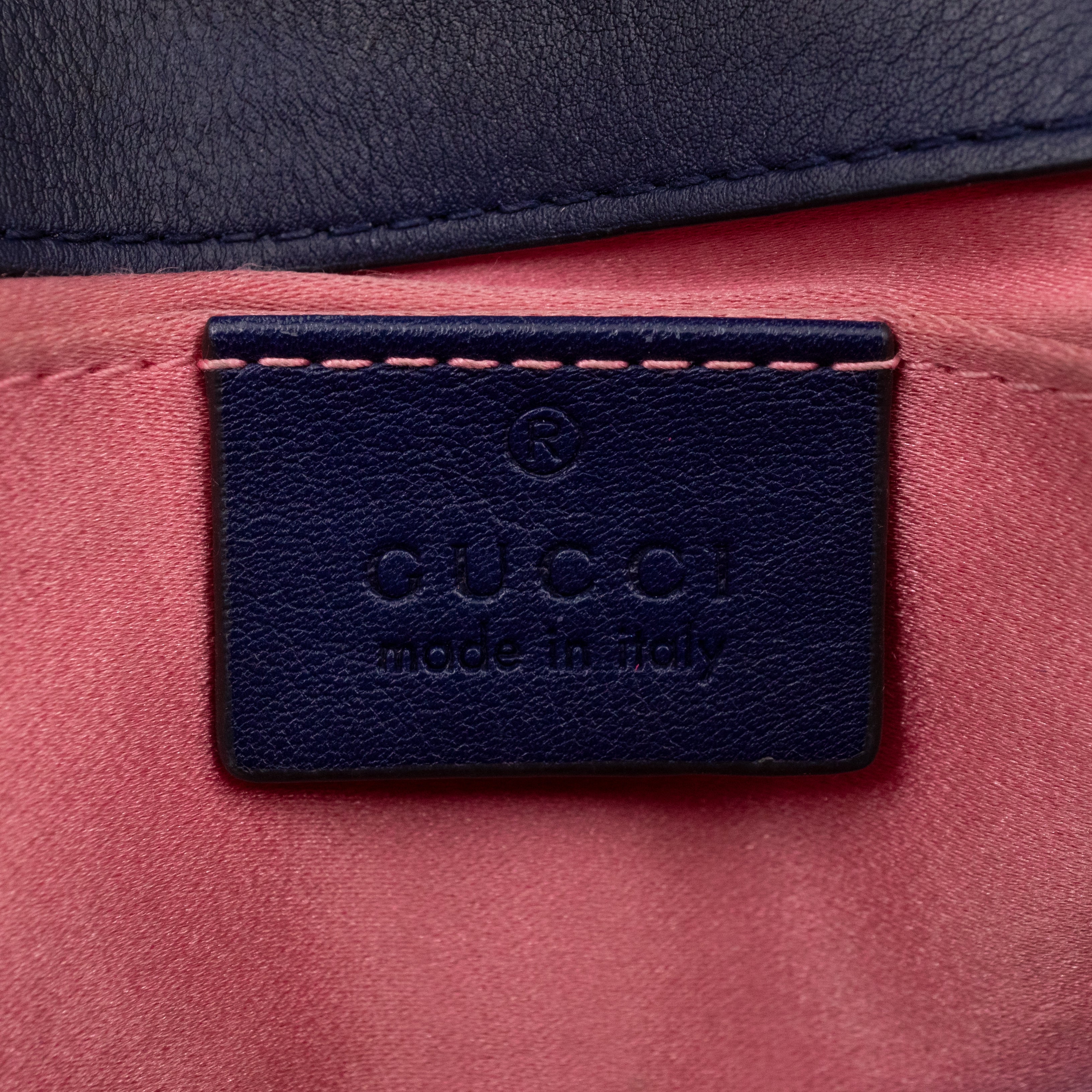 GG Marmont Mini Flap Bag Blue Velvet