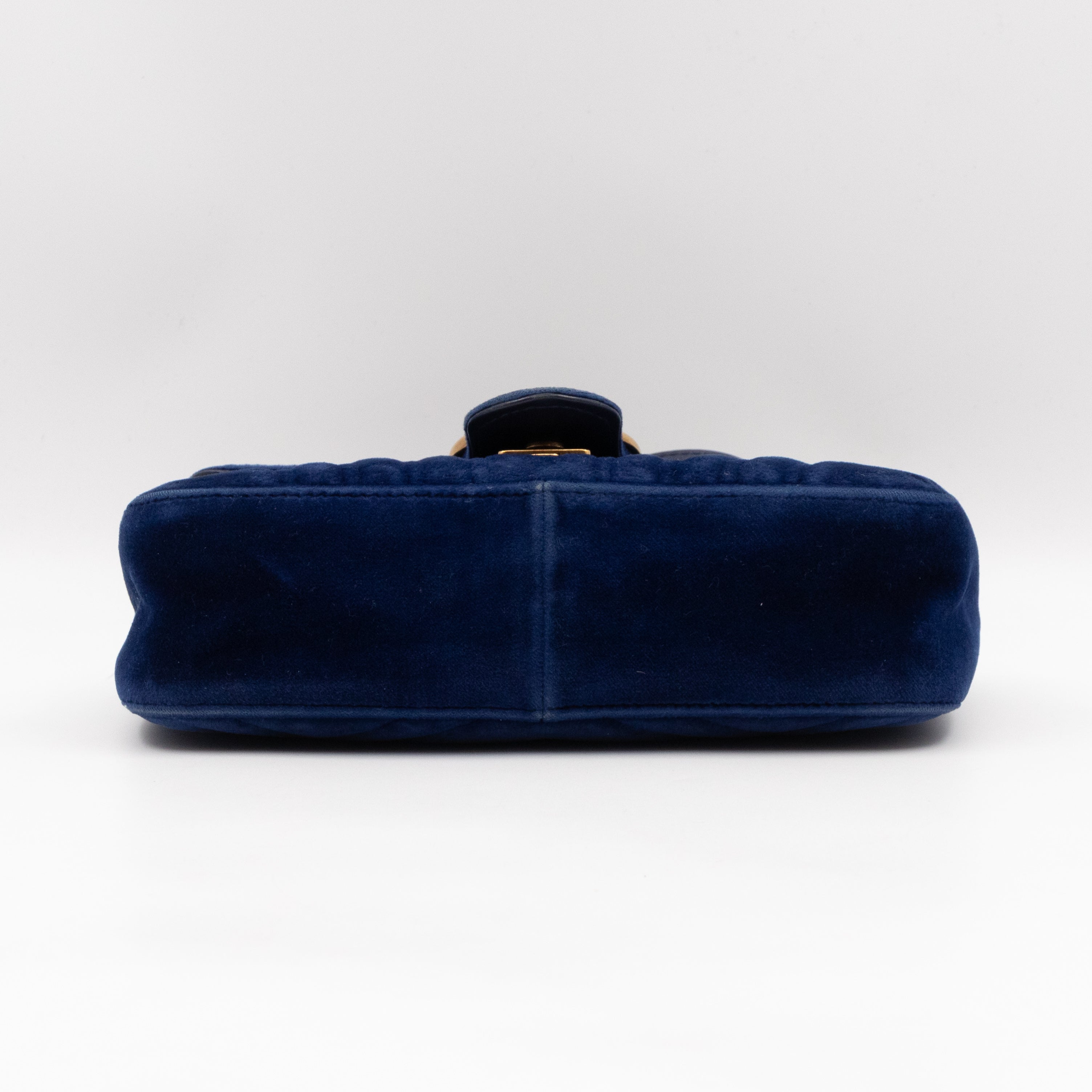 GG Marmont Mini Flap Bag Blue Velvet