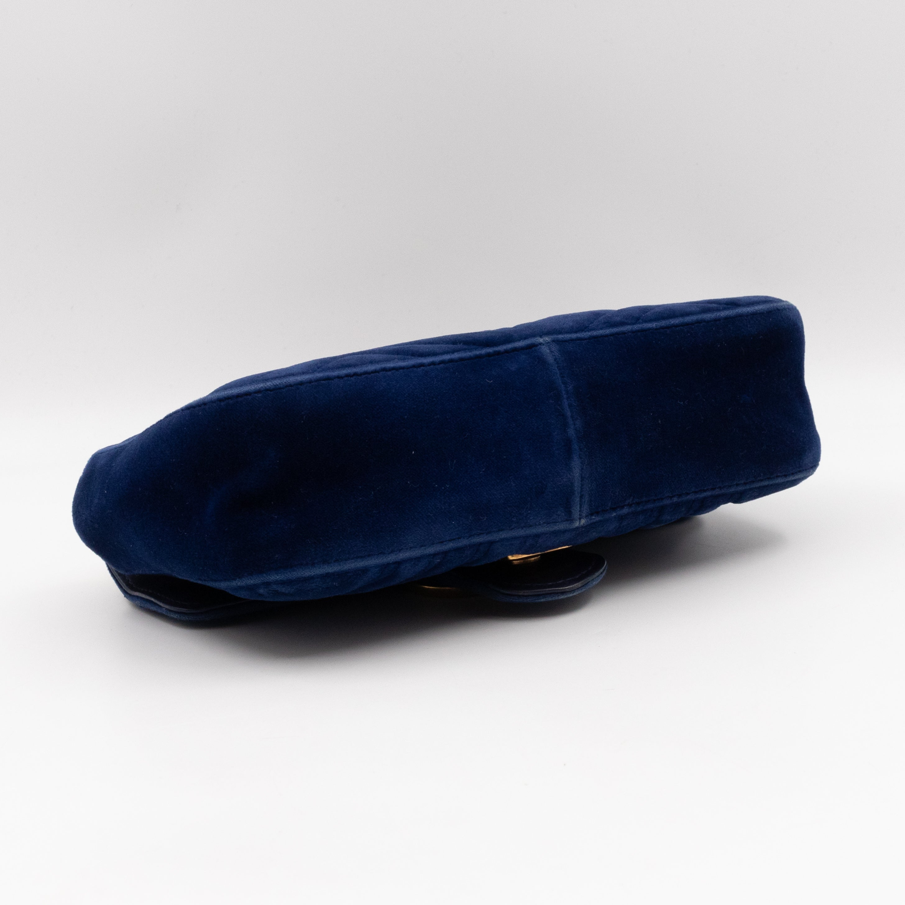 GG Marmont Mini Flap Bag Blue Velvet