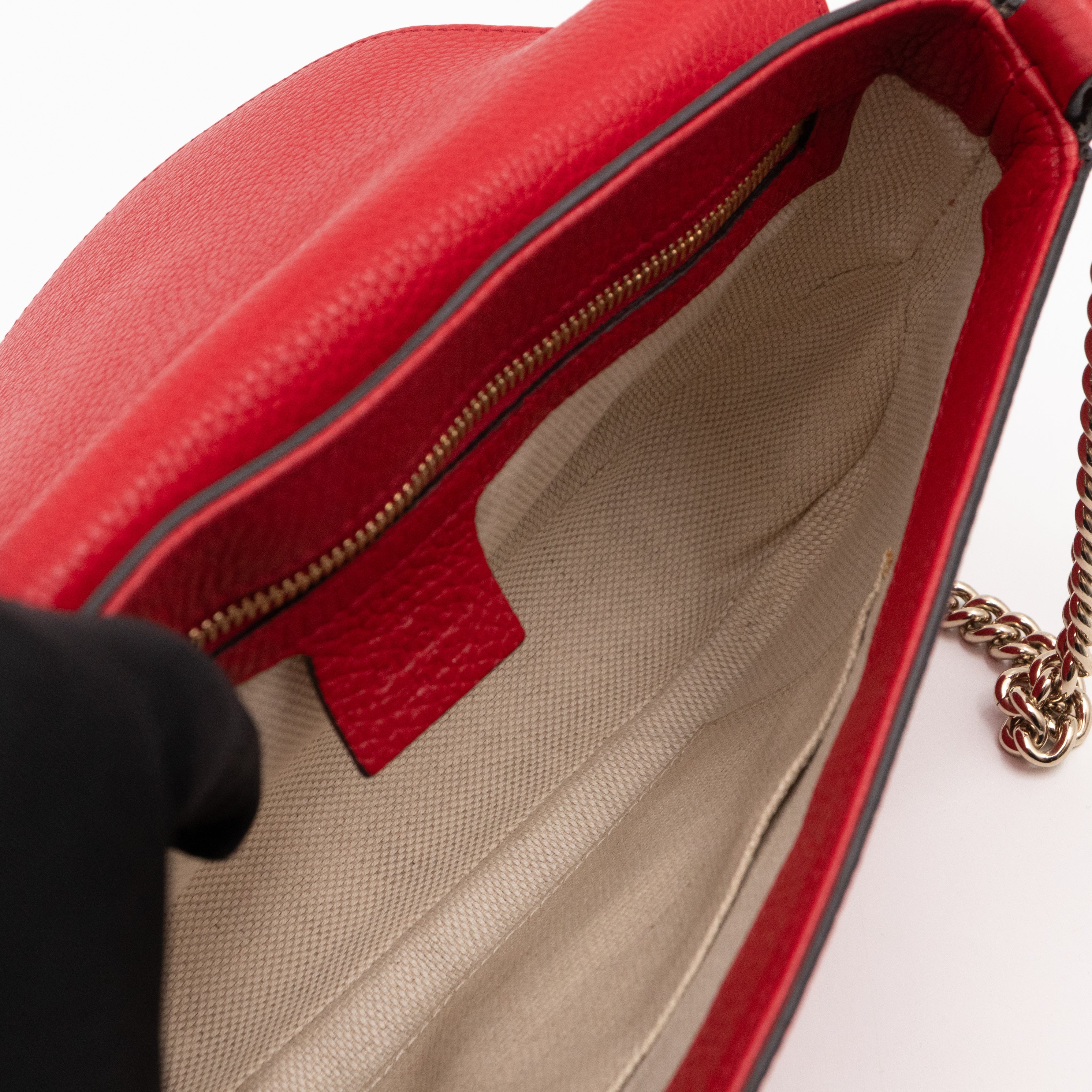 Soho Flap Chain Bag Red Leather