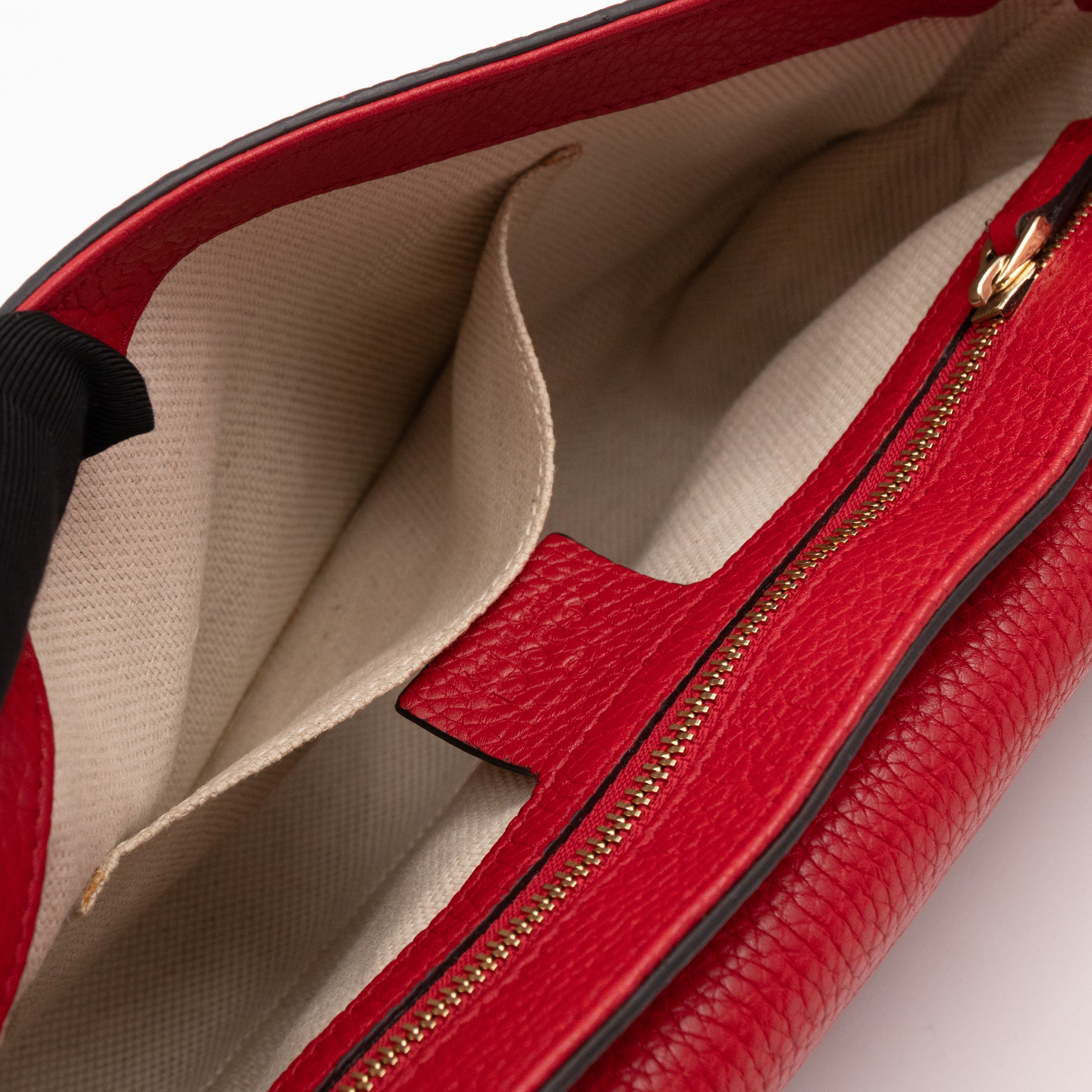 Soho Flap Chain Bag Red Leather