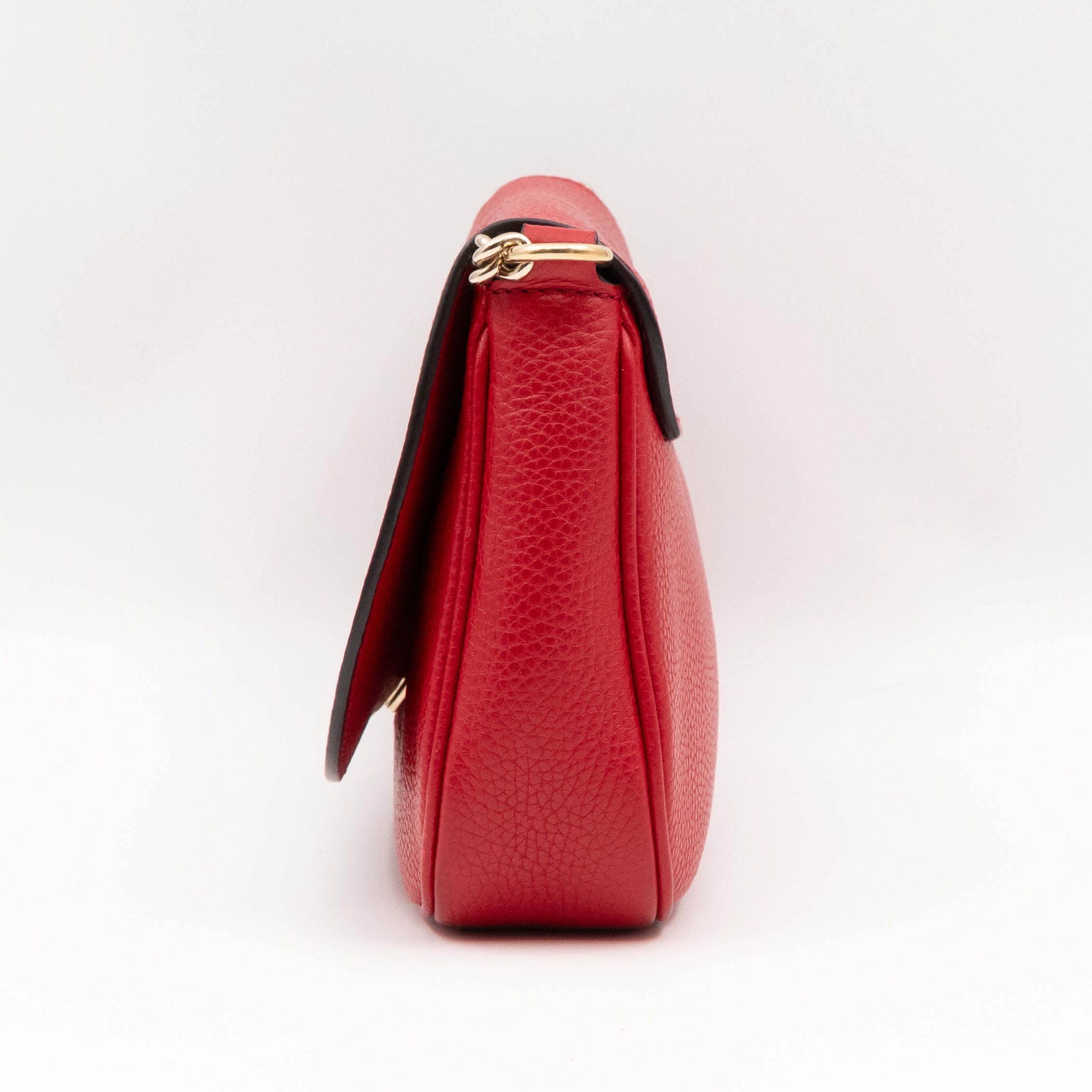 Soho Flap Chain Bag Red Leather