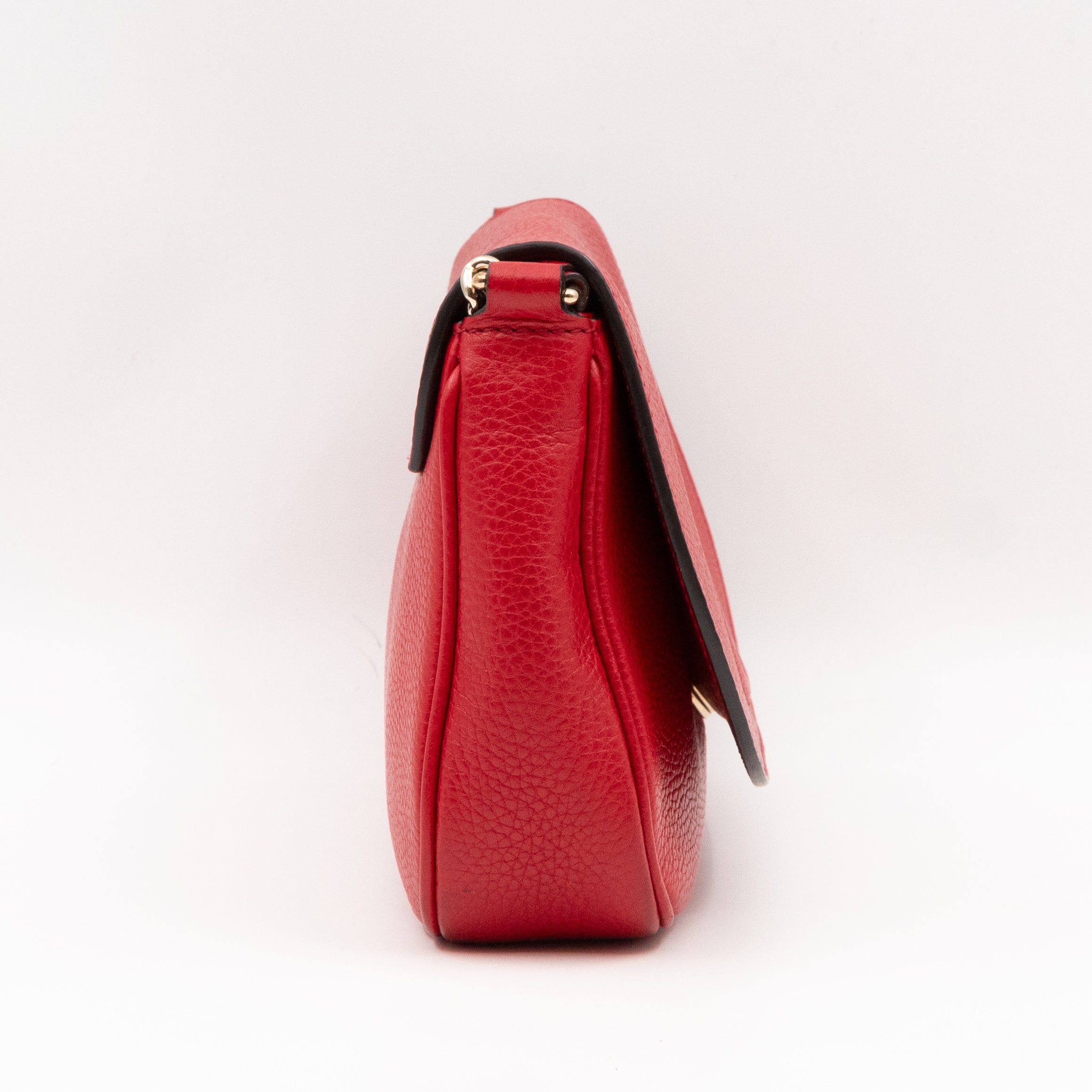 Soho Flap Chain Bag Red Leather