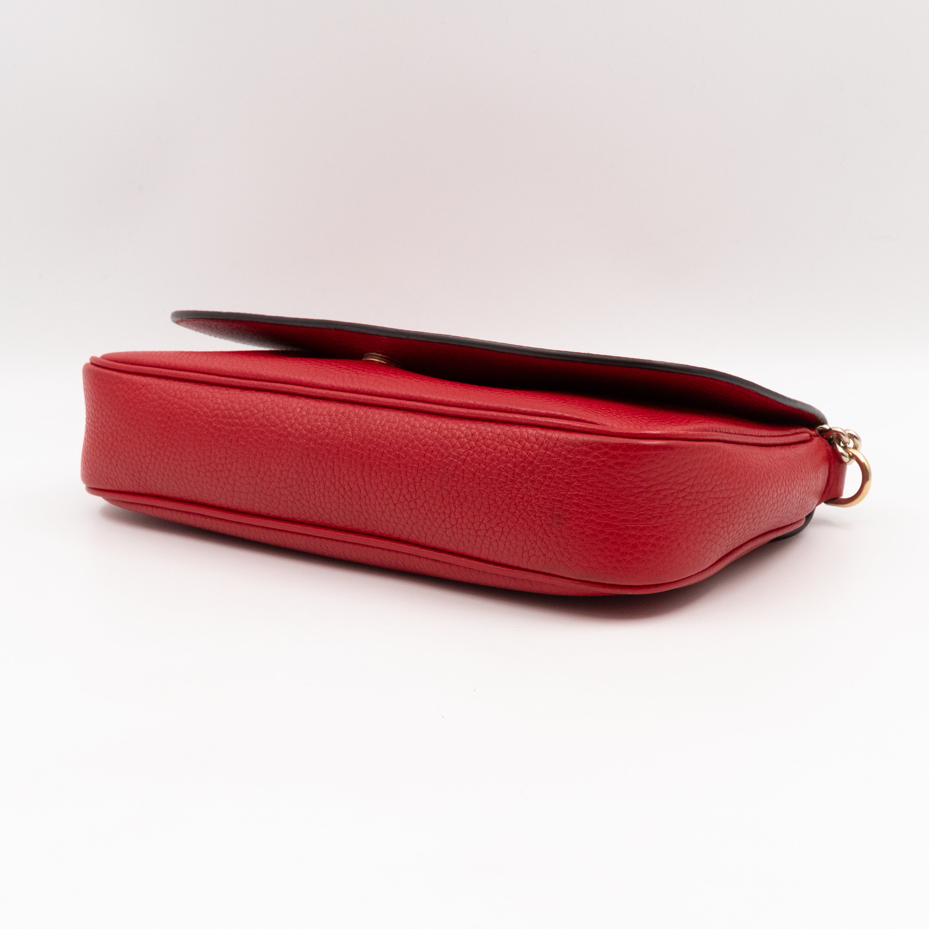 Soho Flap Chain Bag Red Leather