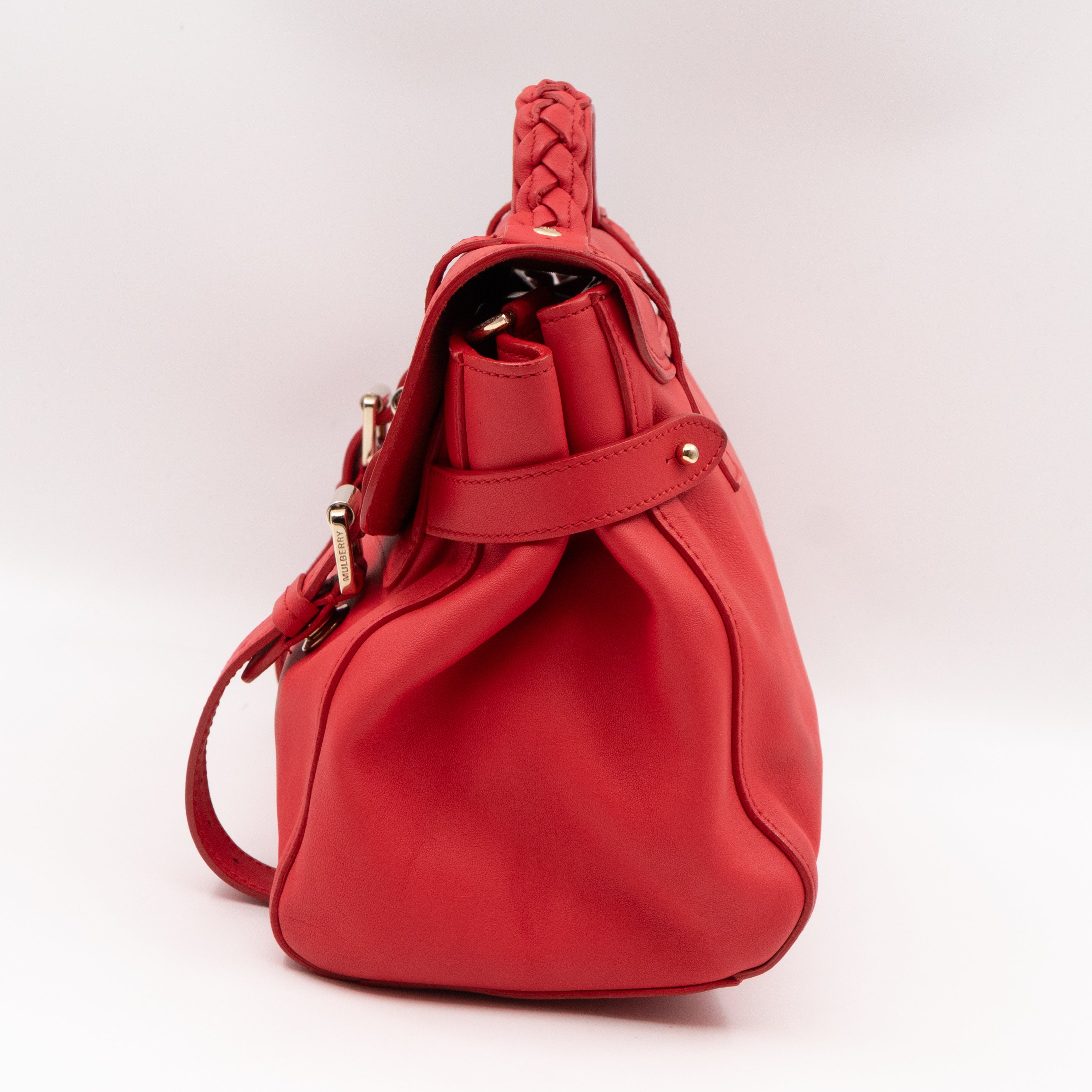 Alexa Smooth Pinkish Red Leather