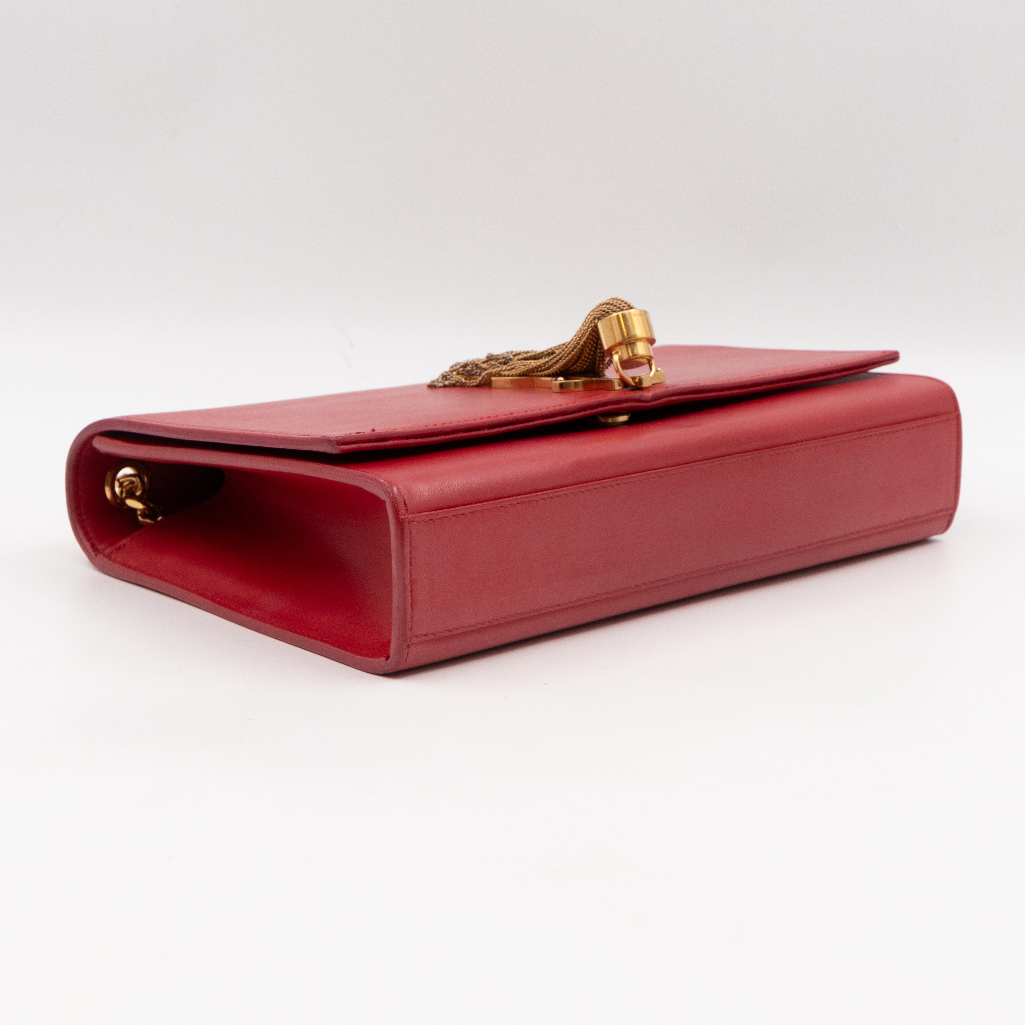 Kate Medium Tassel Red Leather