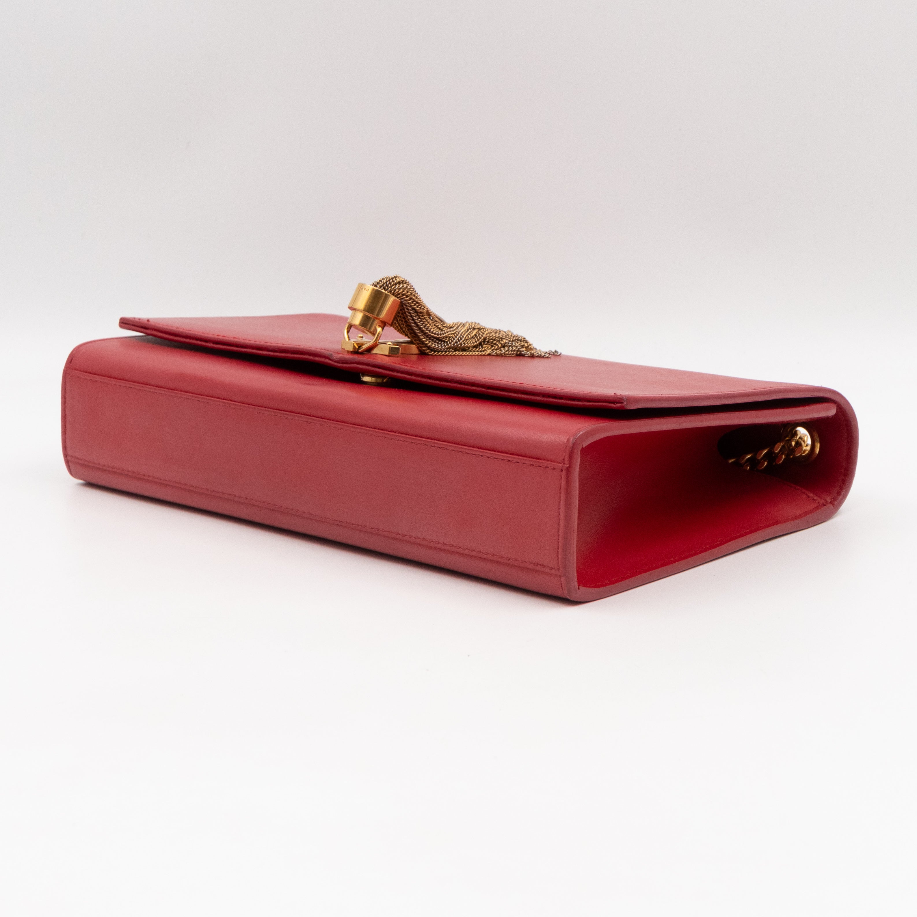 Kate Medium Tassel Red Leather