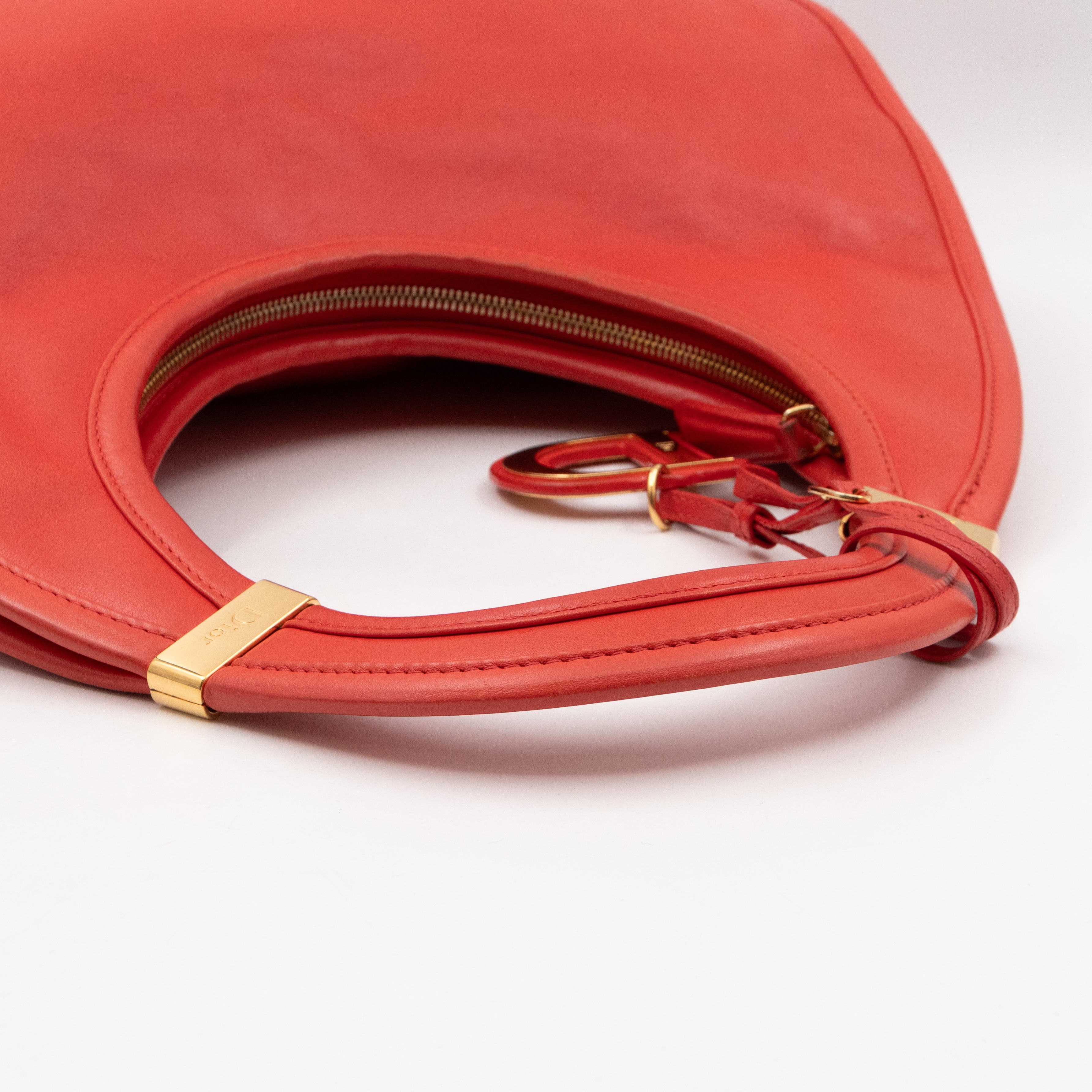 Diorita Hobo Bag Vermillion Orange Leather