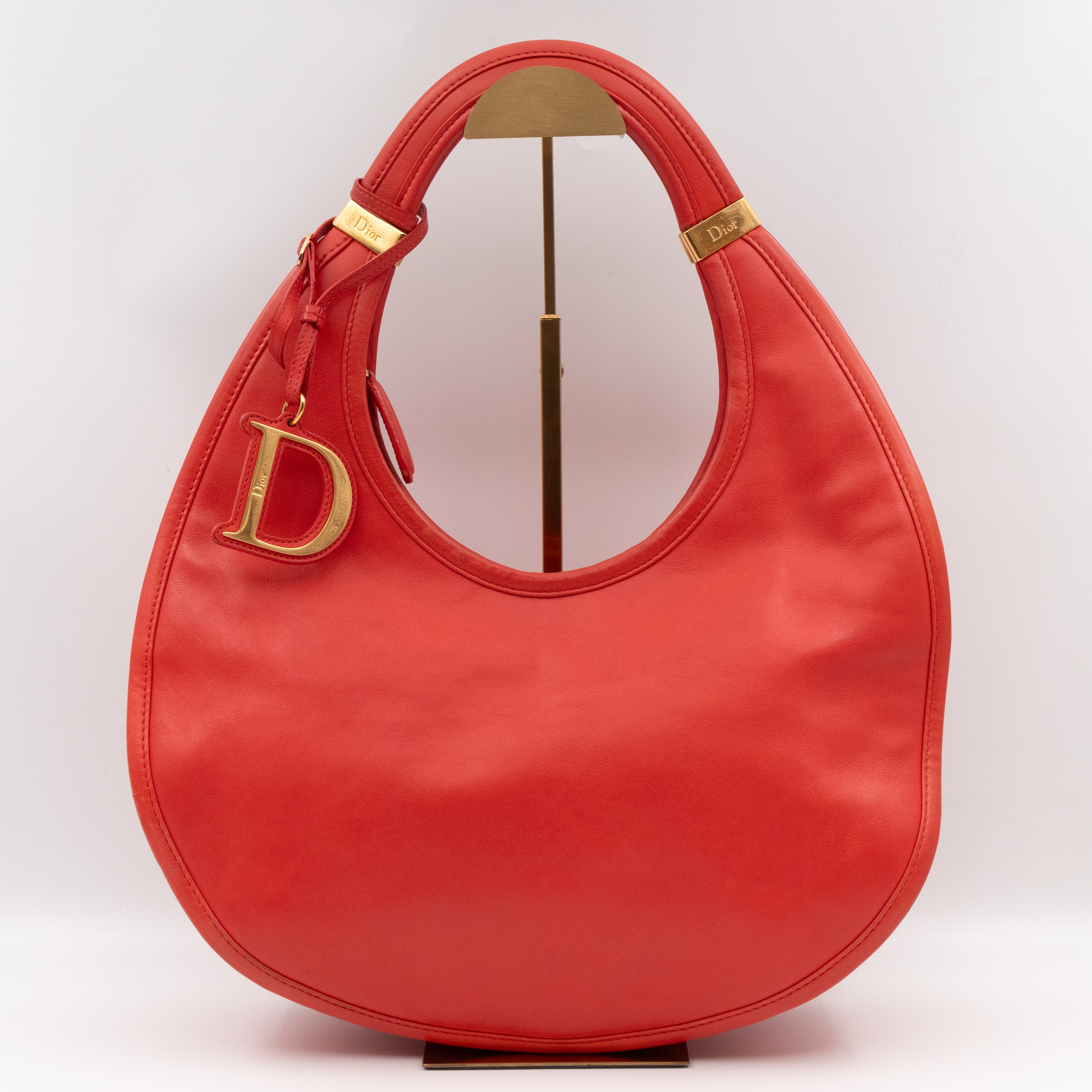 Diorita Hobo Bag Vermillion Orange Leather