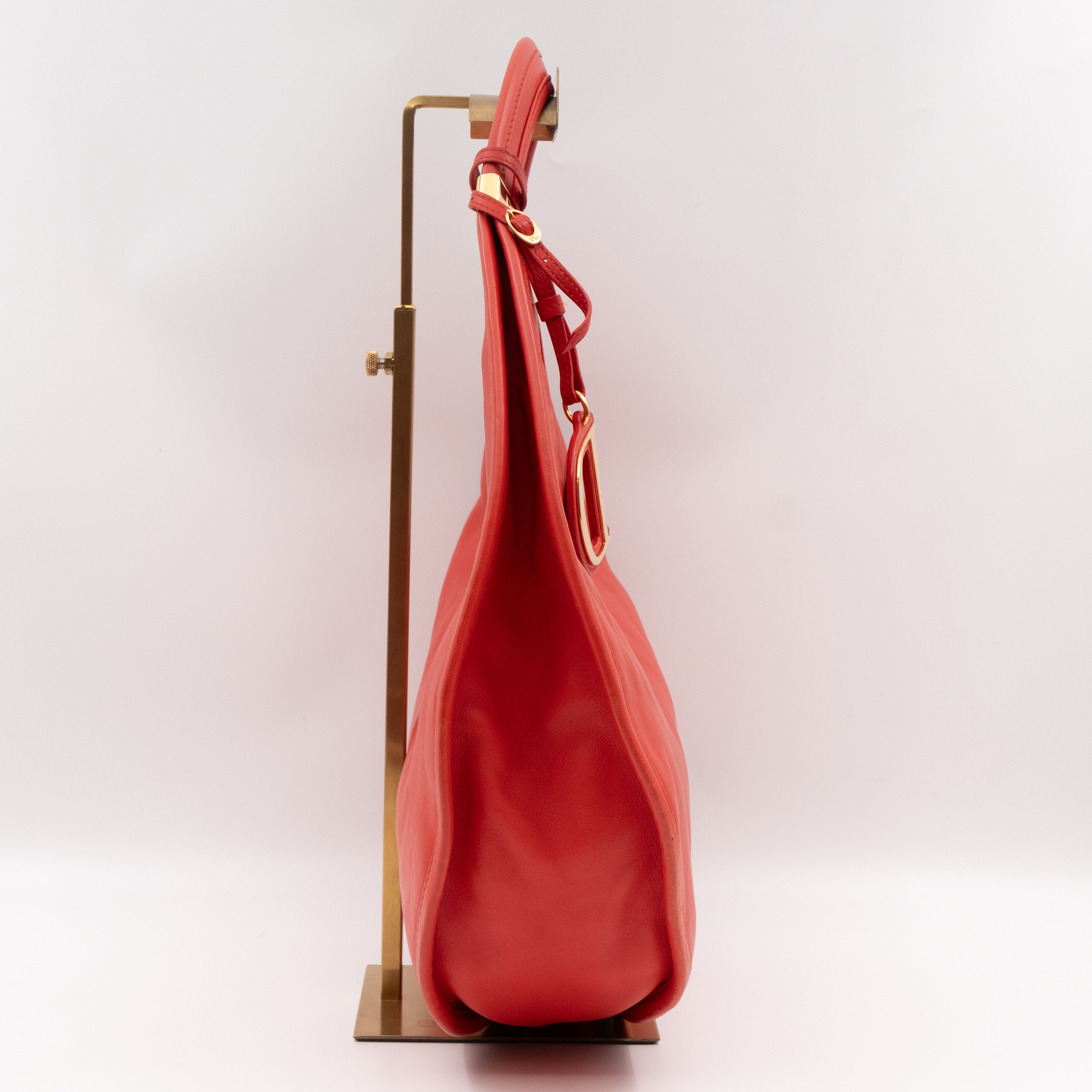 Diorita Hobo Bag Vermillion Orange Leather