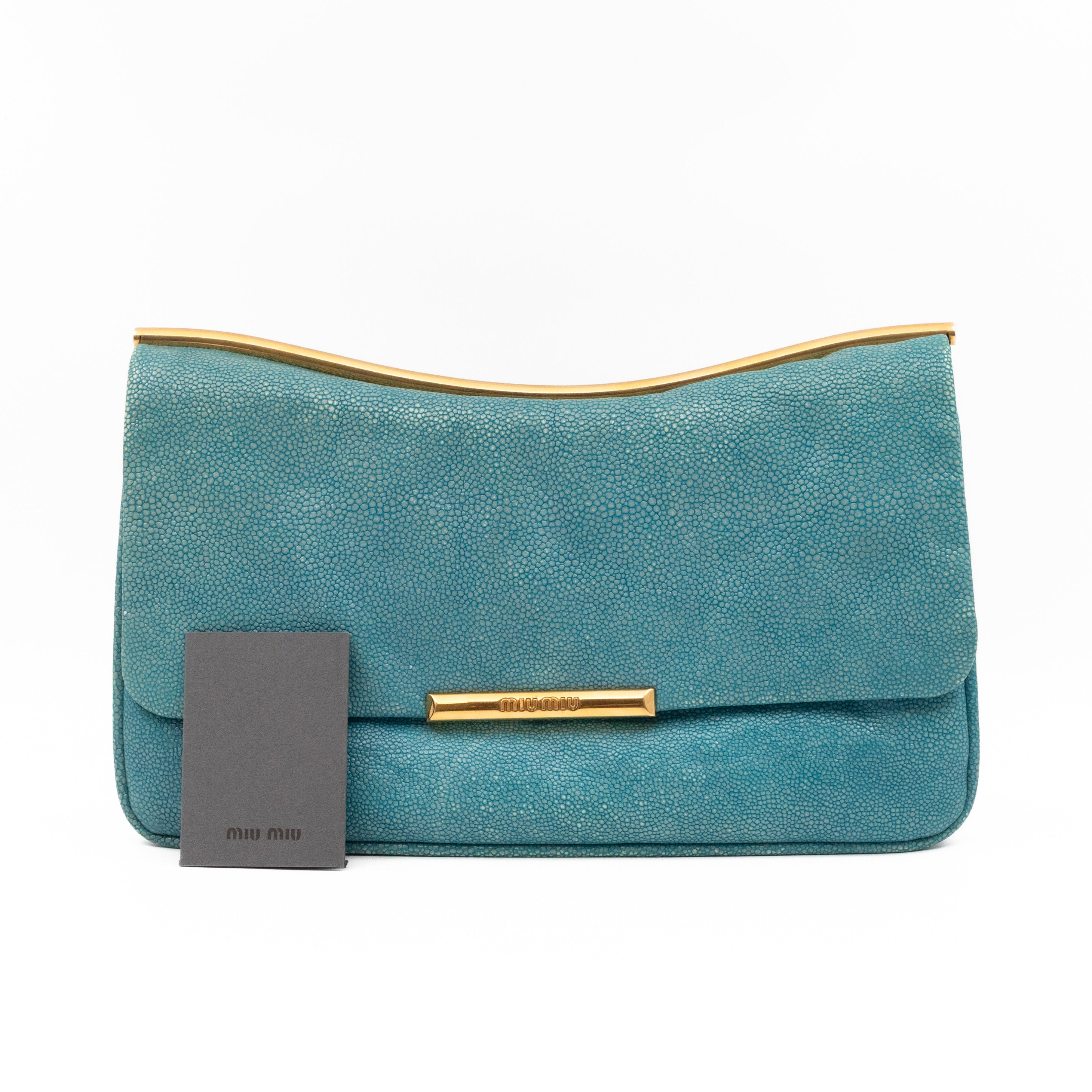 Flap Clutch Turquiose Pearl Caviar