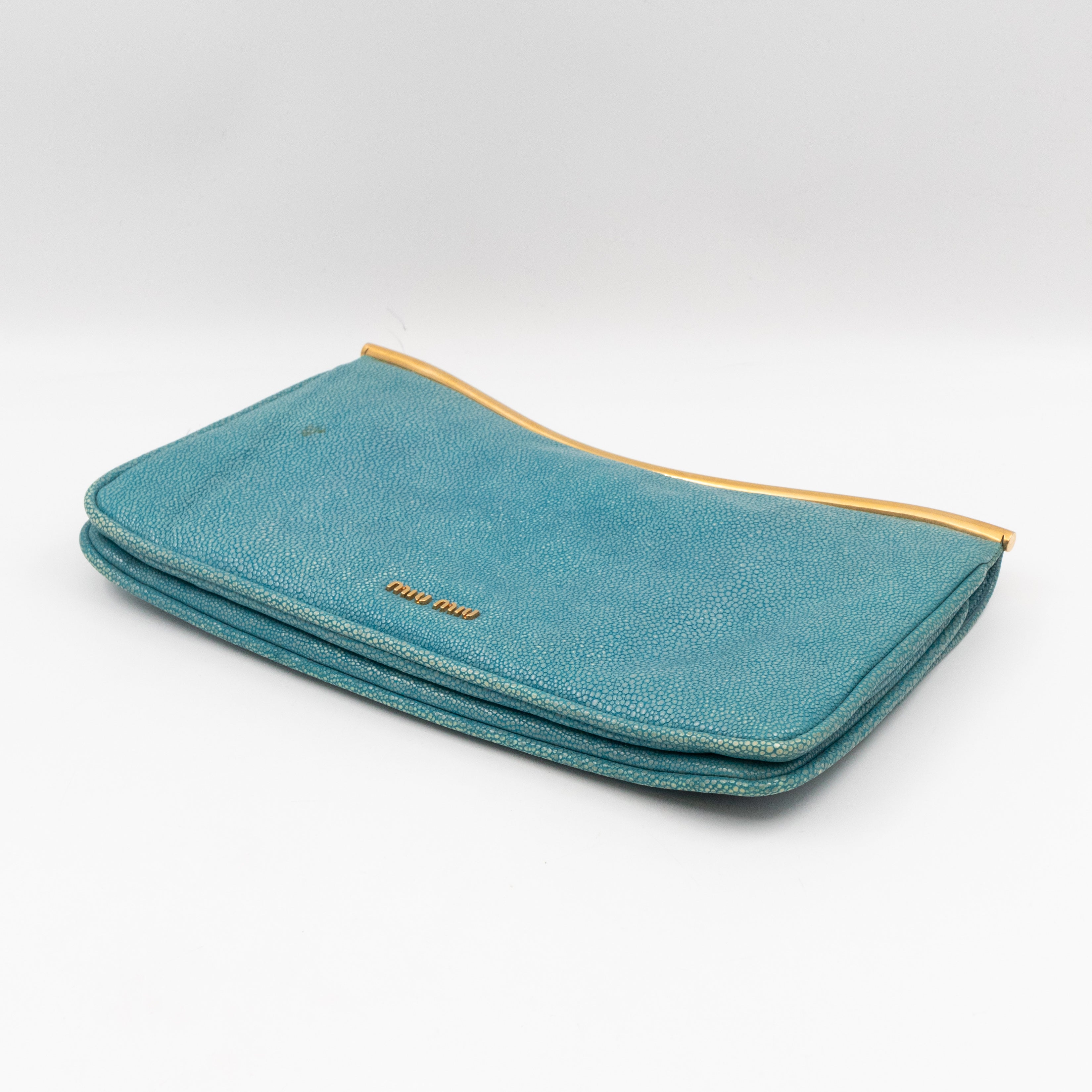 Flap Clutch Turquiose Pearl Caviar