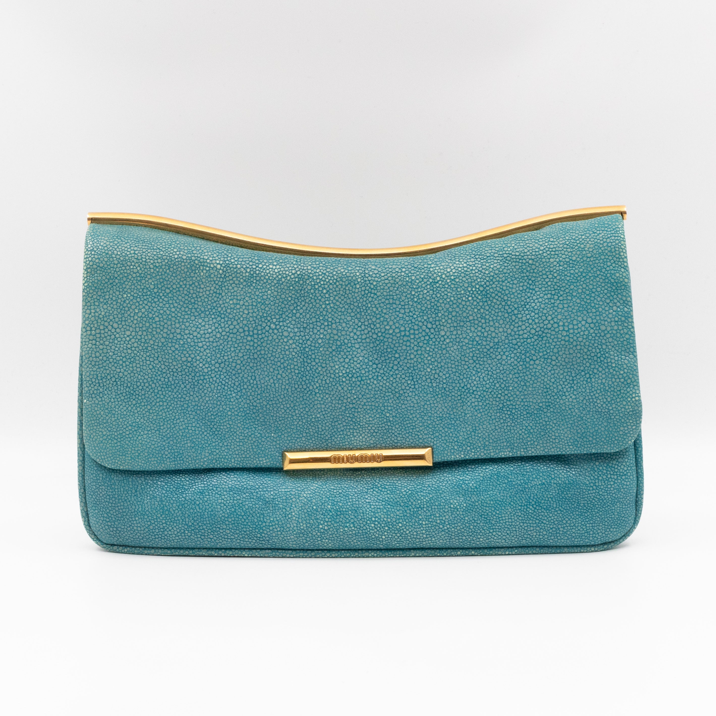 Flap Clutch Turquiose Pearl Caviar