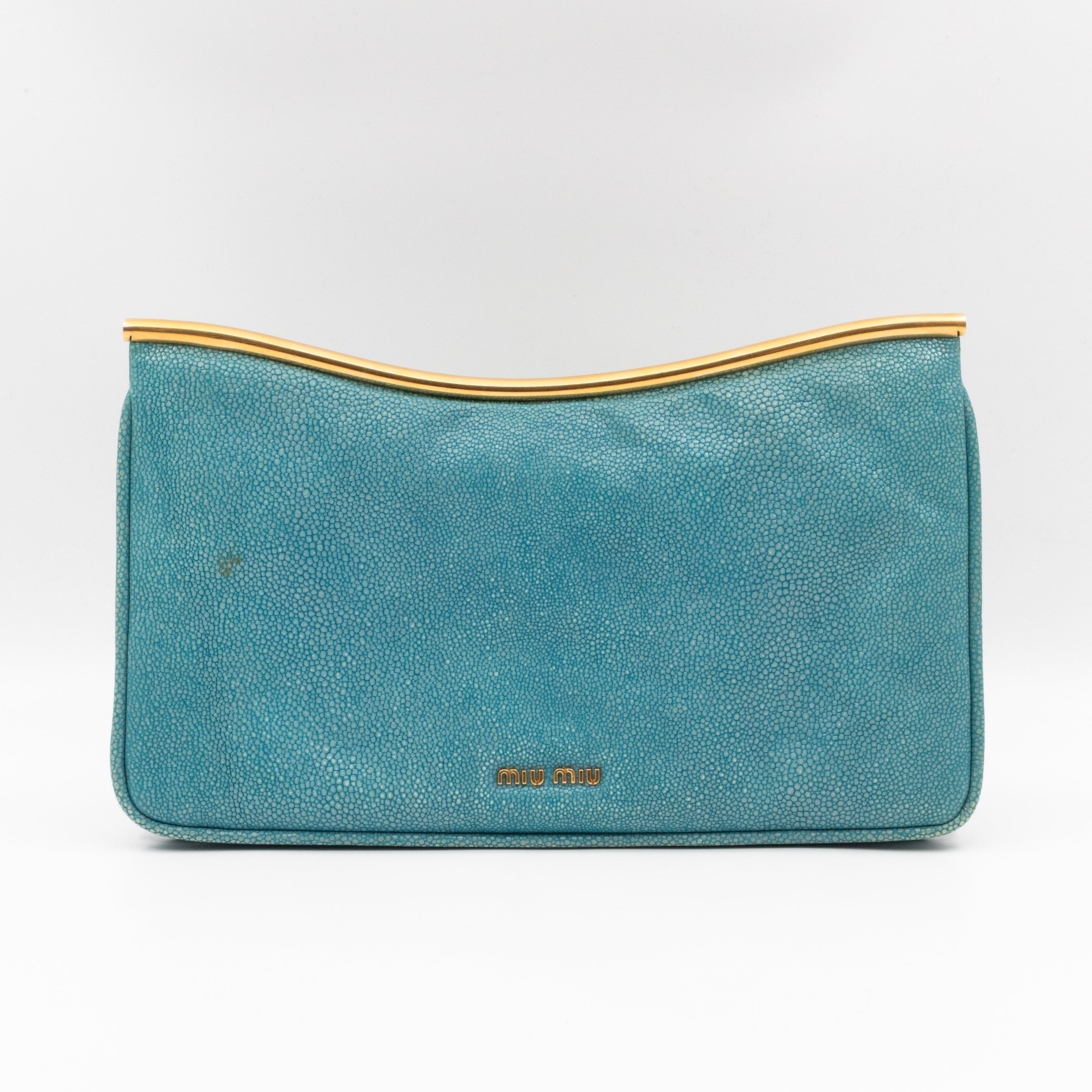 Flap Clutch Turquiose Pearl Caviar