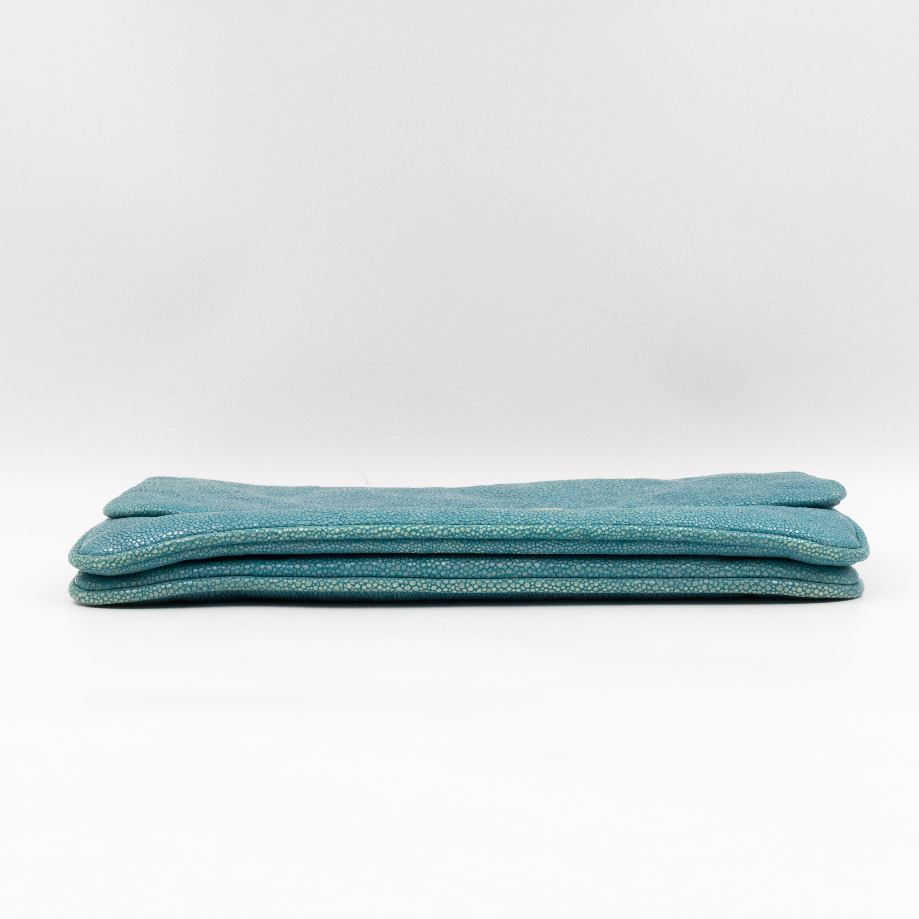 Flap Clutch Turquiose Pearl Caviar