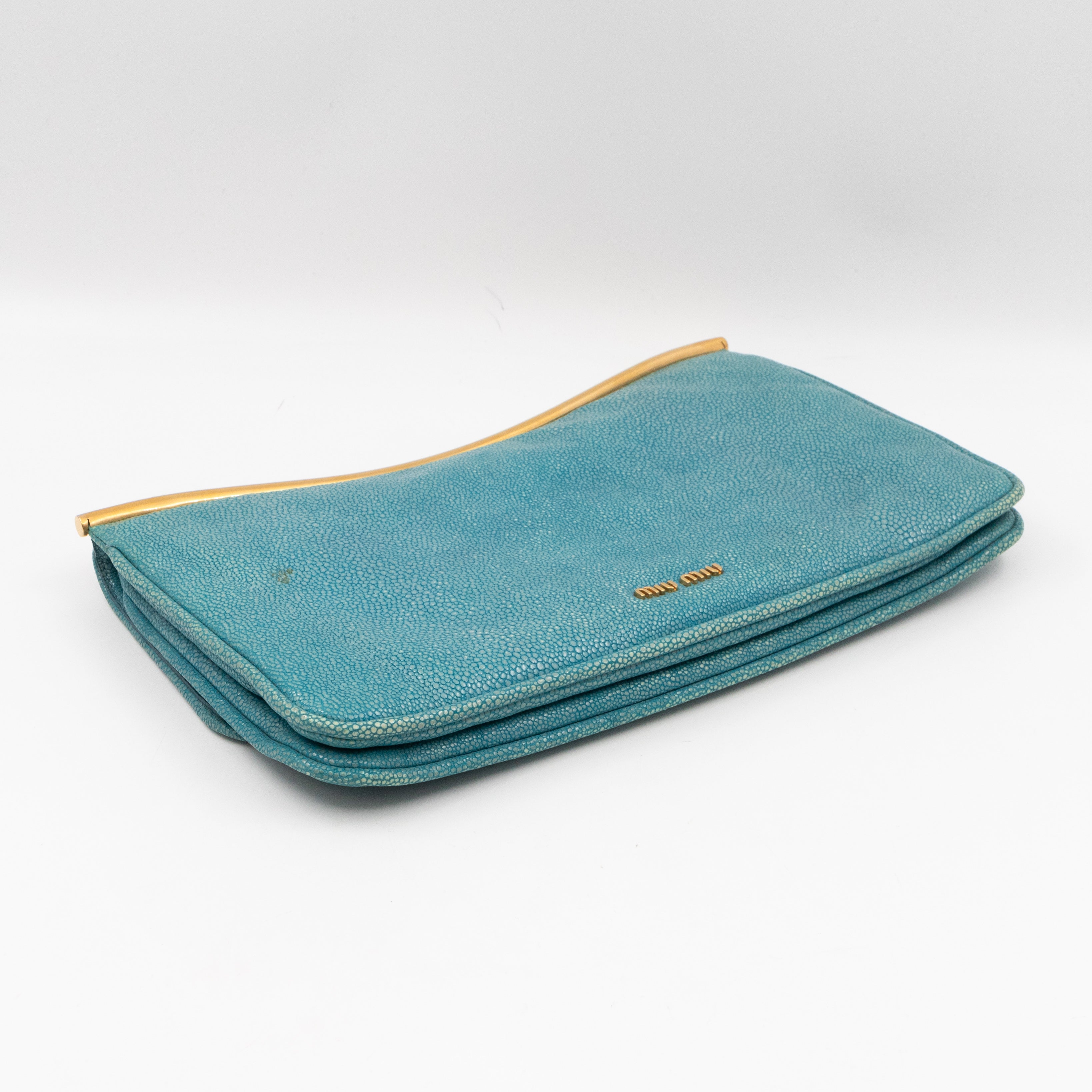 Flap Clutch Turquiose Pearl Caviar