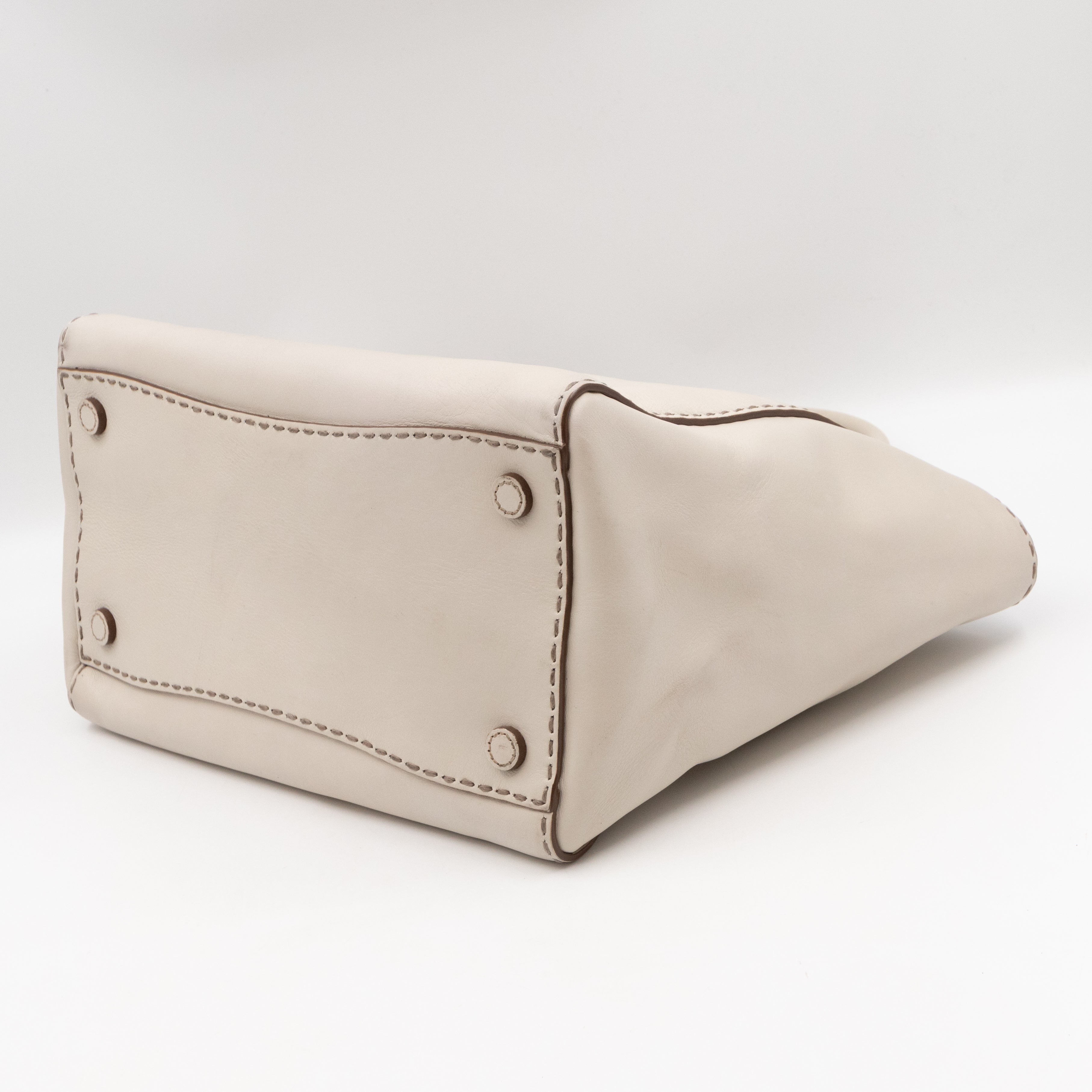 Galleria Hand Stitch Double Zip White Leather