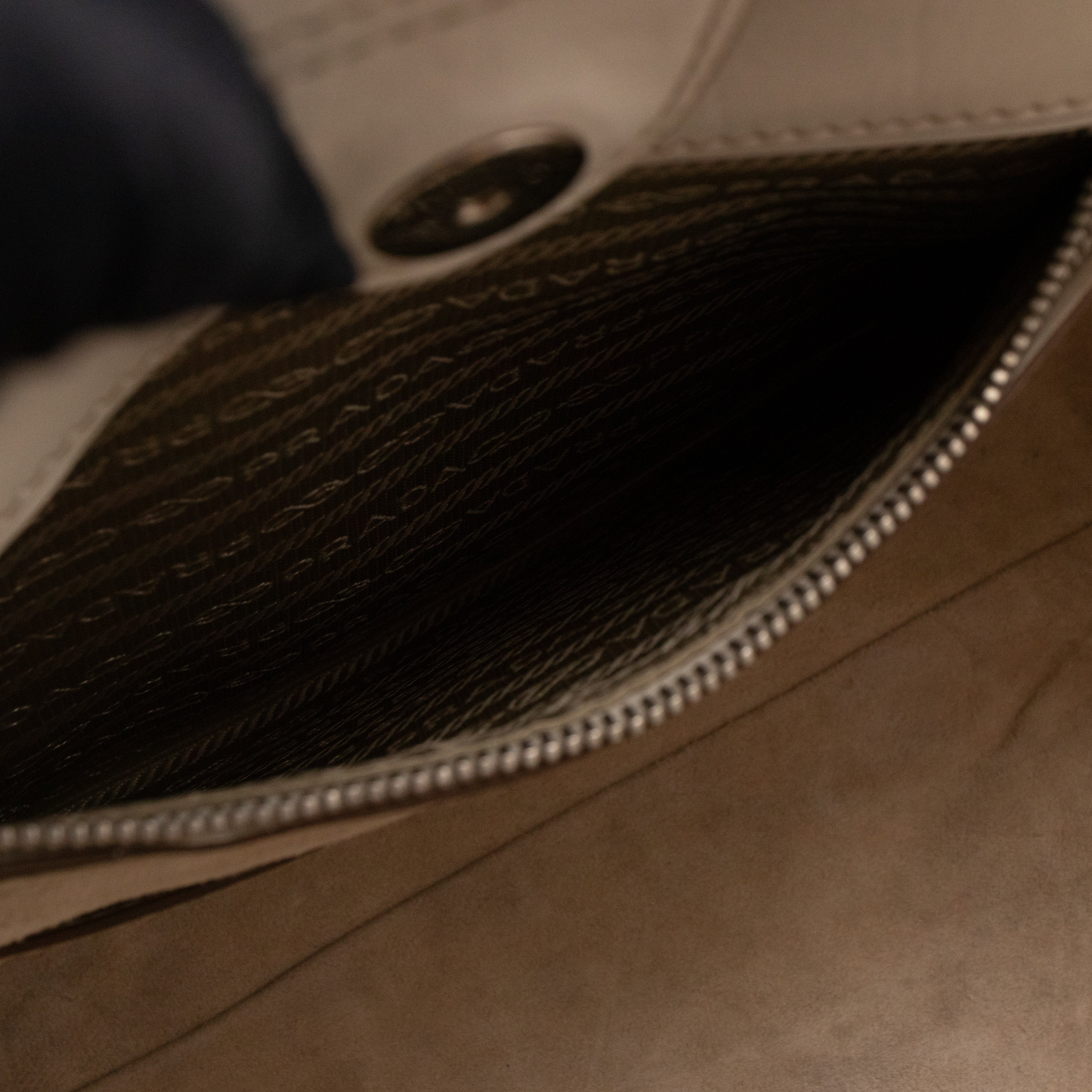 Galleria Hand Stitch Double Zip White Leather