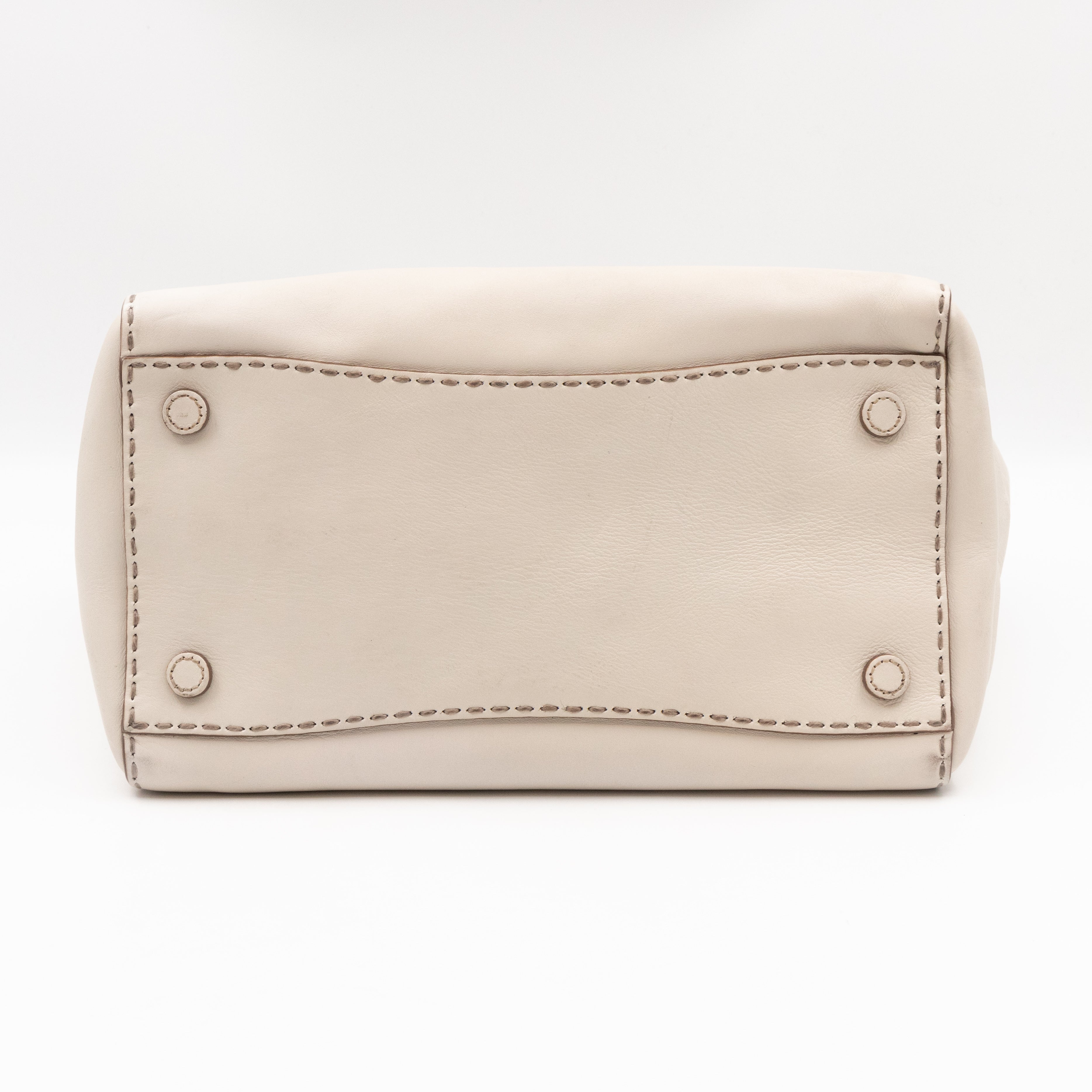 Galleria Hand Stitch Double Zip White Leather
