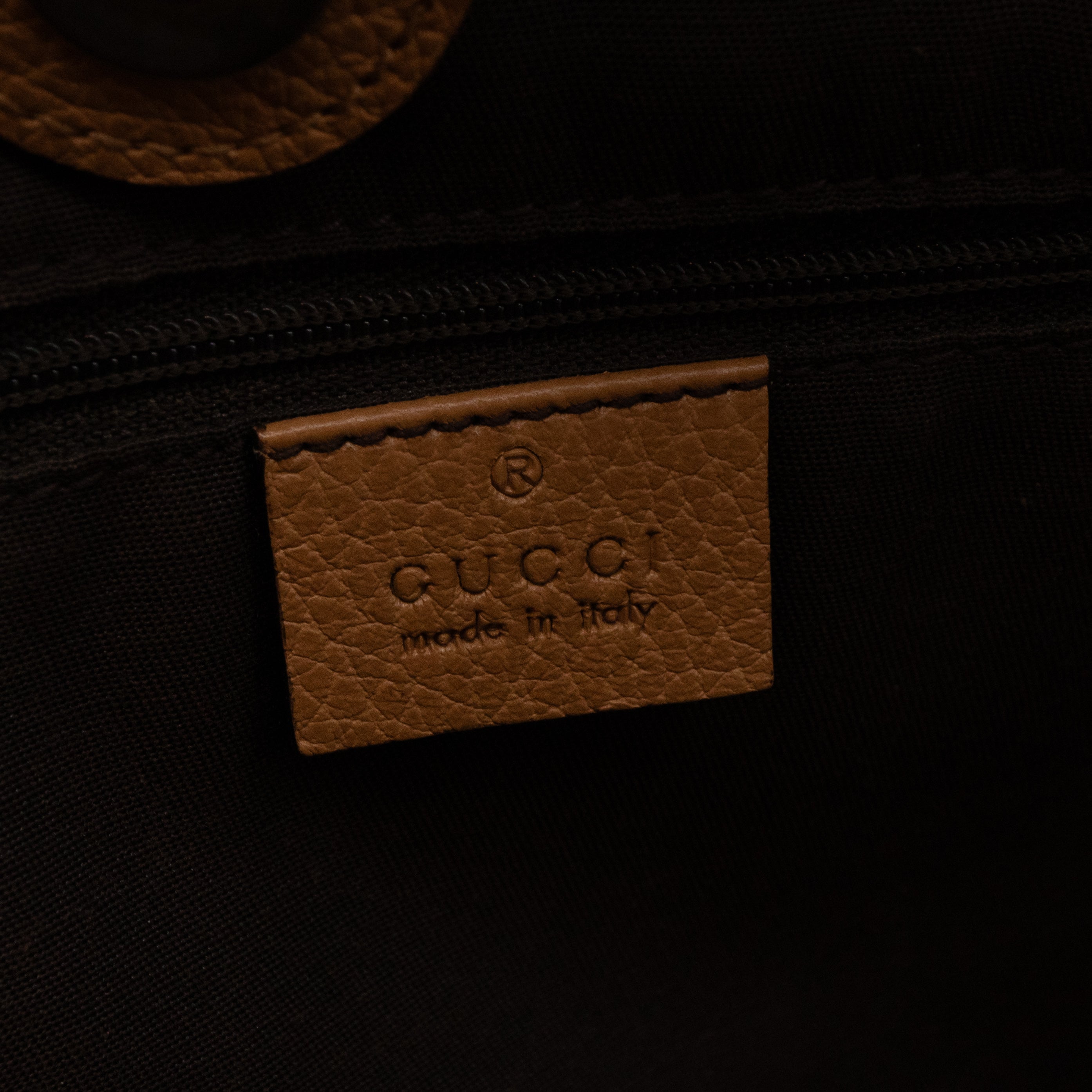 Grand Prix Tote Interlocking G Camel Leather