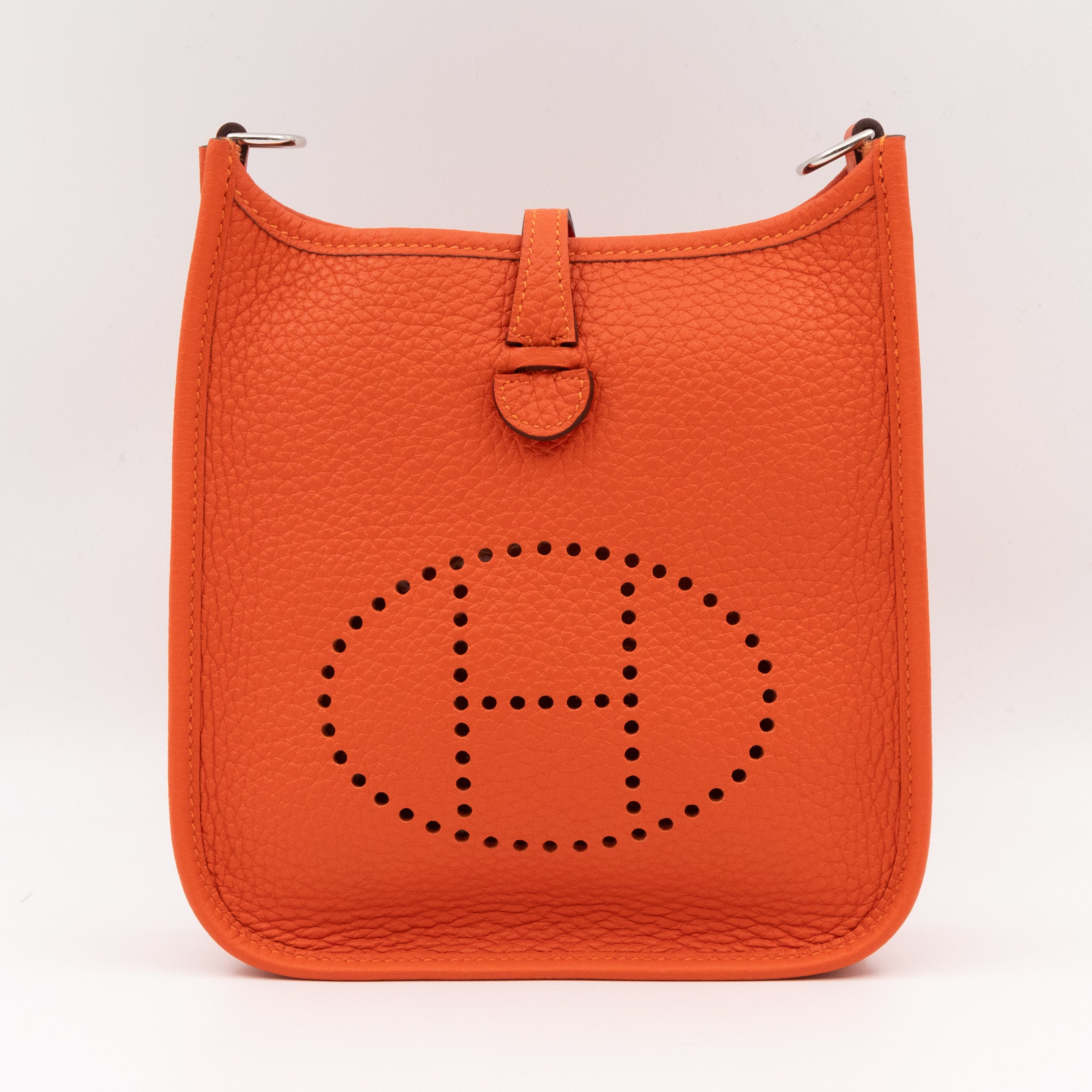 Evelyne 16 Mini Feu Orange Leather