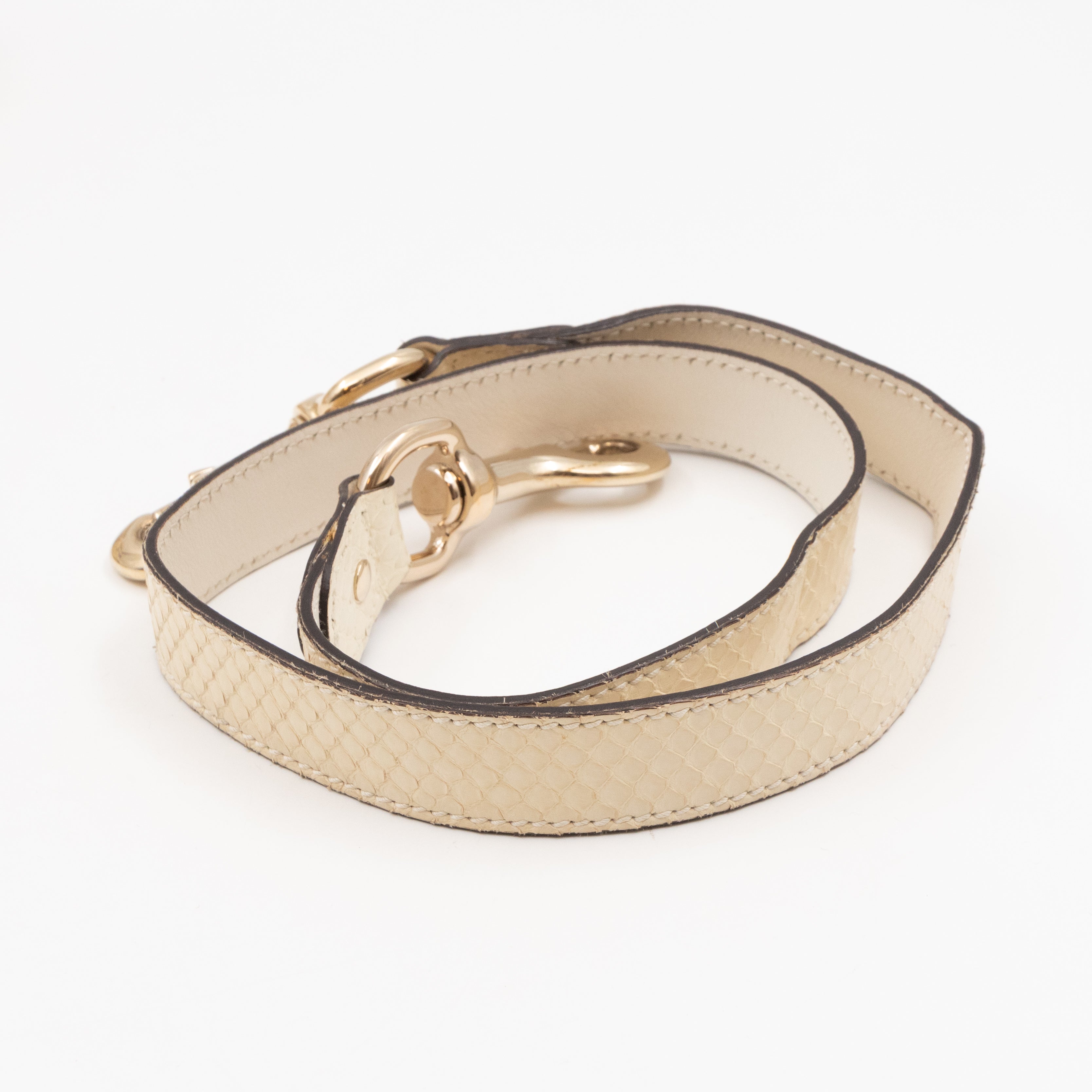 Indy Top Handle Bag Embroidered White Python Leather