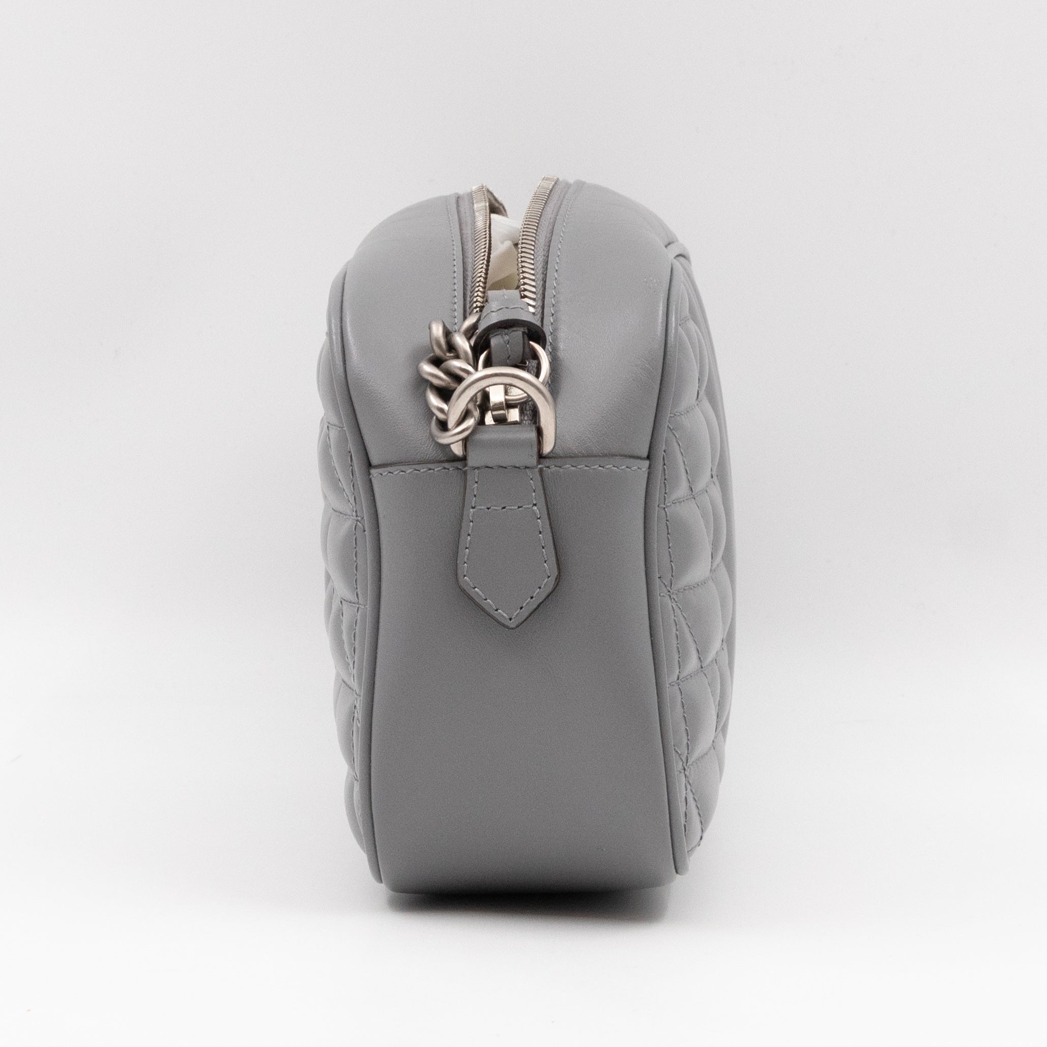 GG Marmont Small Deep Grey Matelasse Aria Leather