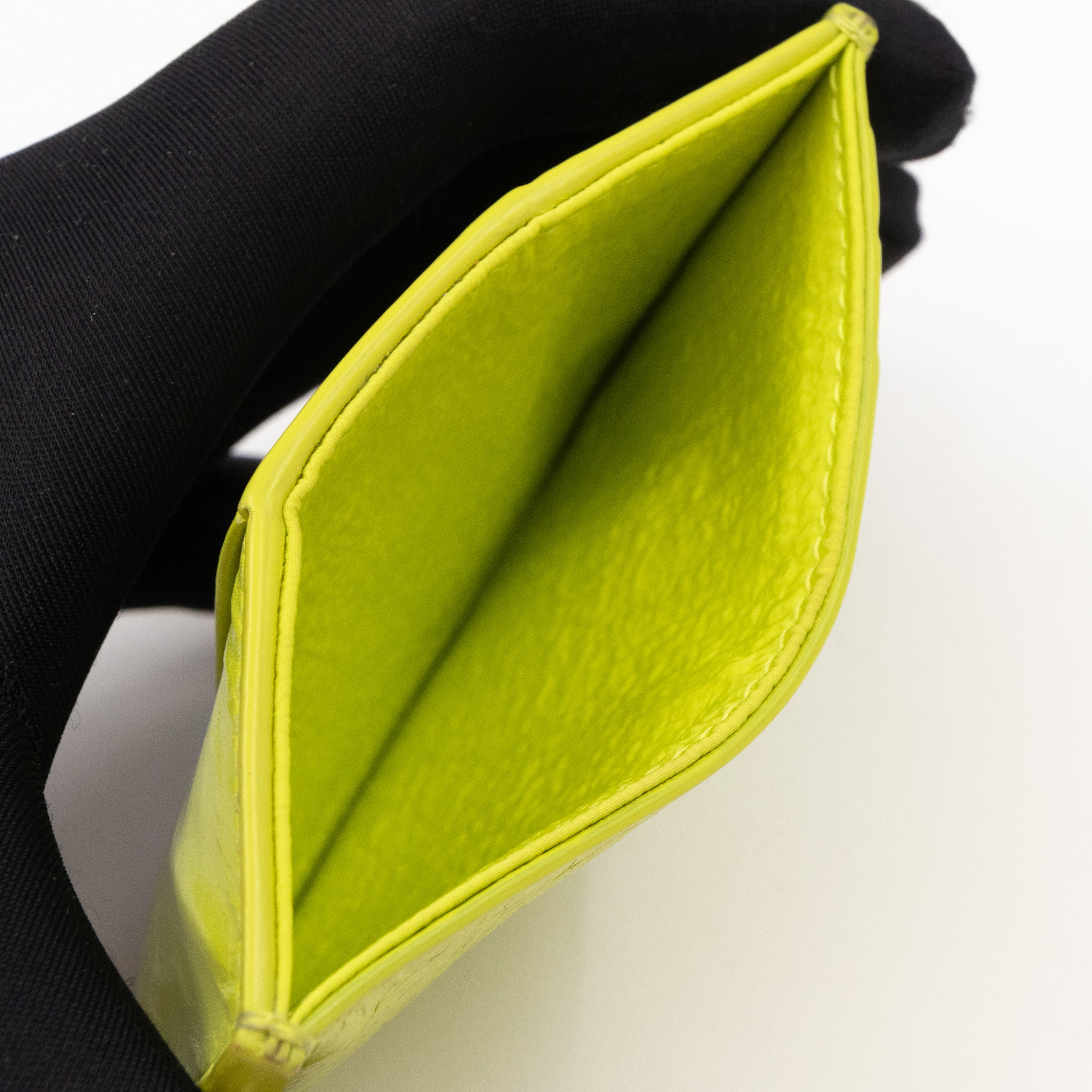 Cassette Credit Card Case Sherbet Intrecciato Leather