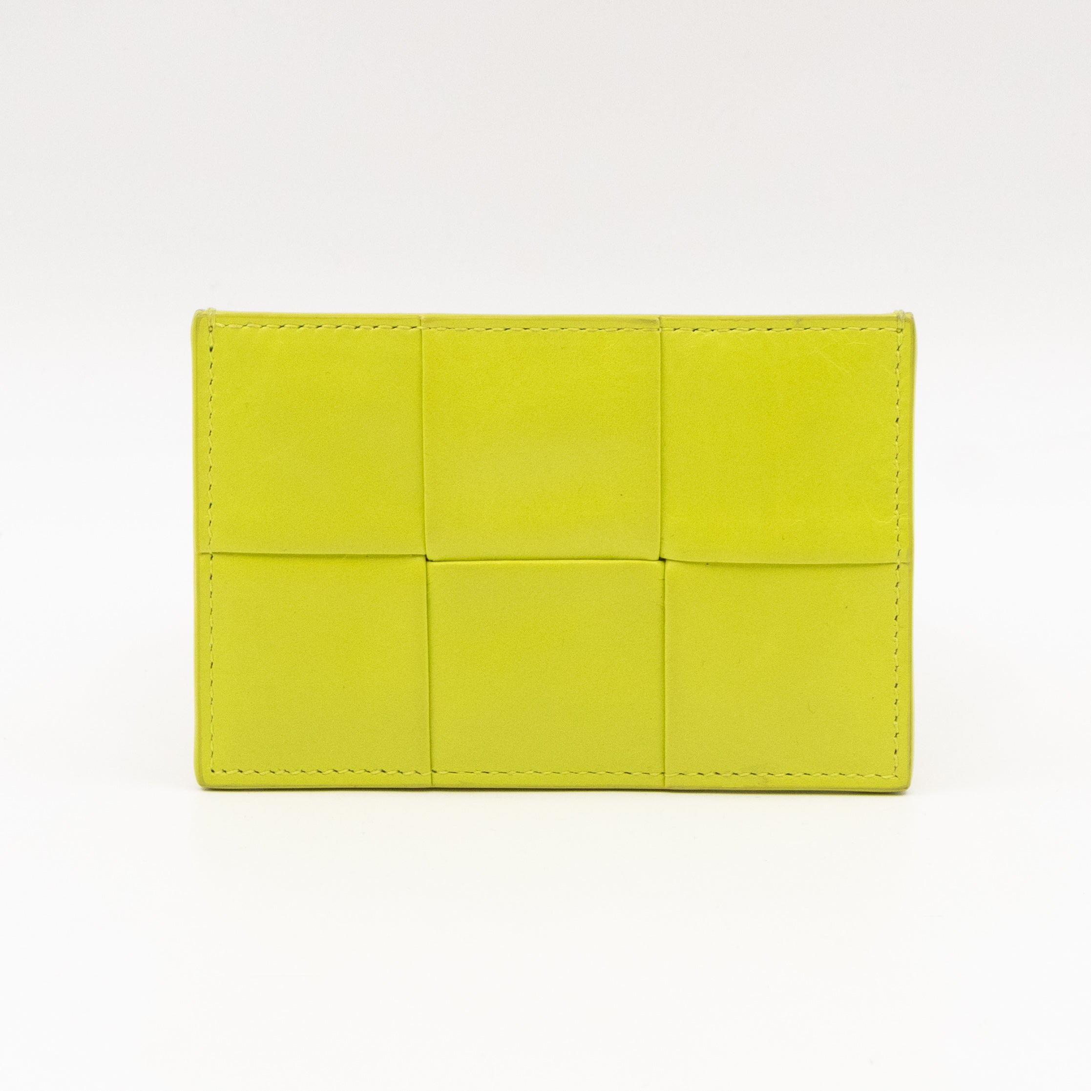 Cassette Credit Card Case Sherbet Intrecciato Leather