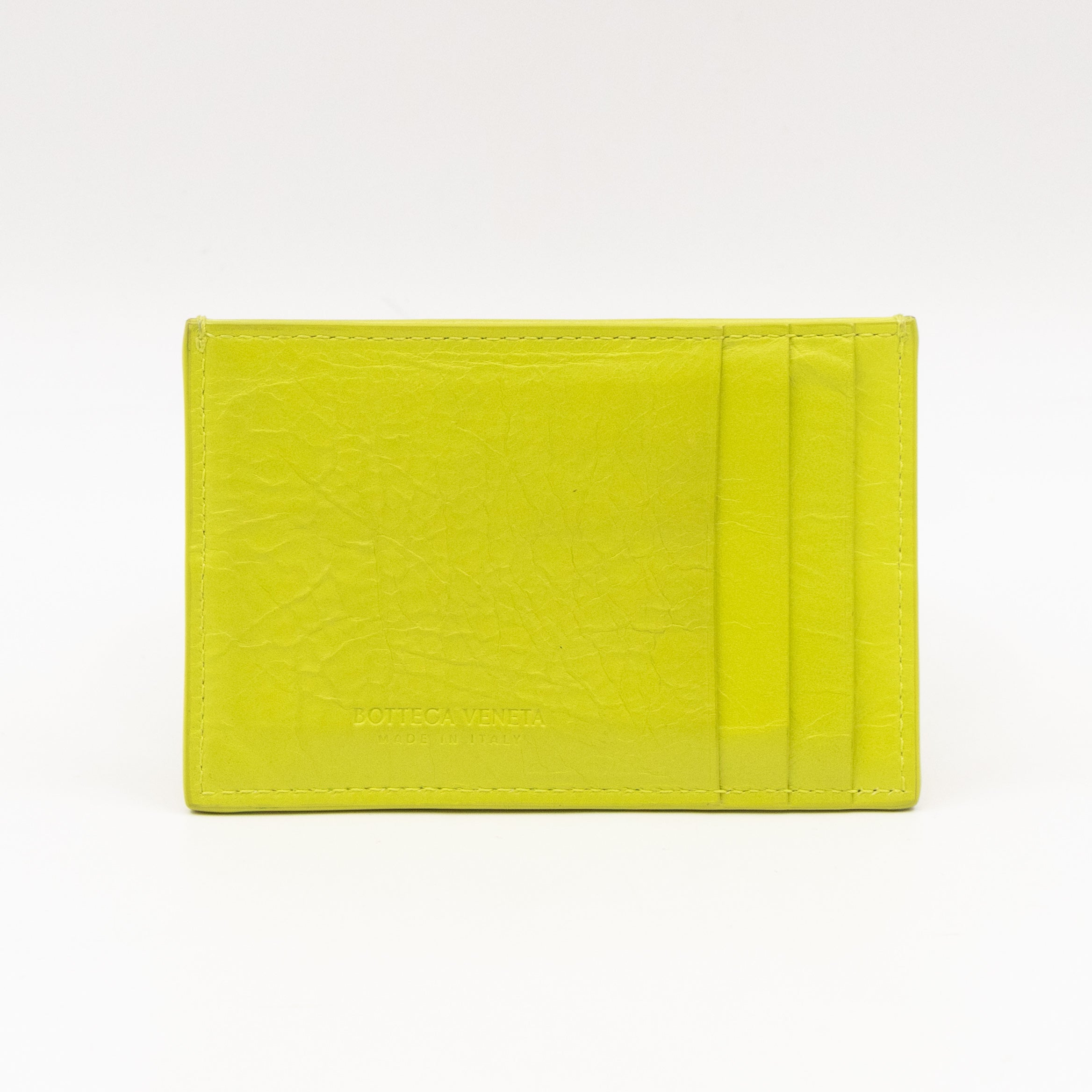 Cassette Credit Card Case Sherbet Intrecciato Leather