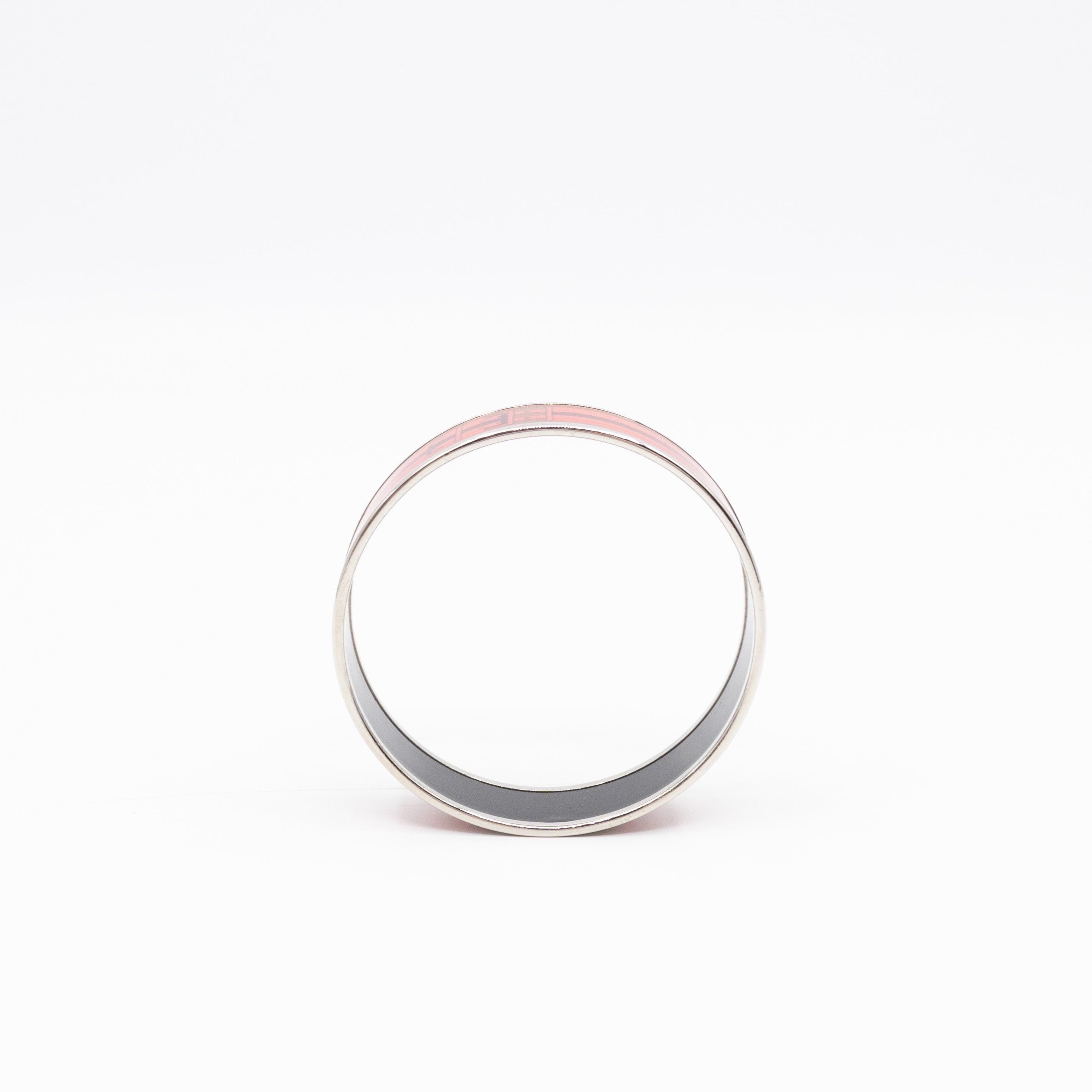 Enamel Printed Wide Nouveau Rocabar Bangle Bracelet Red